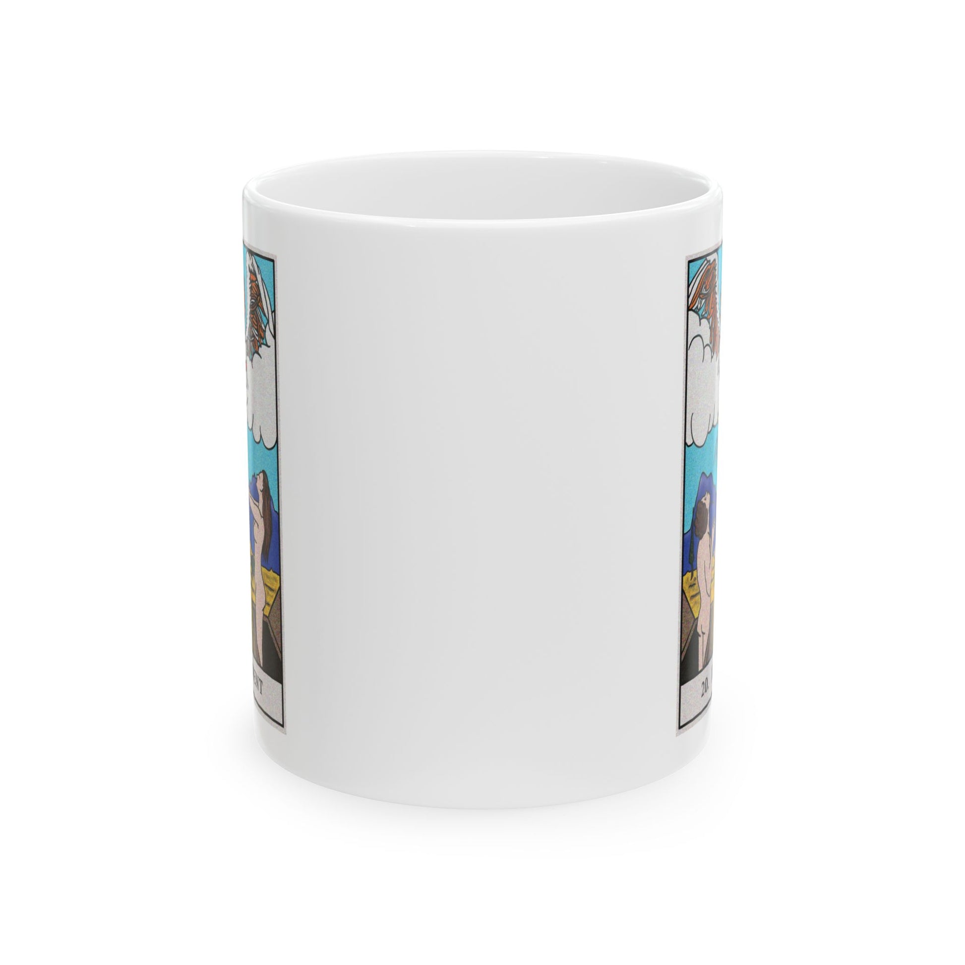 The Judgement Tarot Card Coffee Mug - Double Sided Print, White Ceramic, 11oz by TheGlassyLass.com