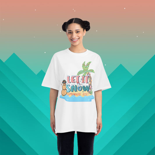 Let it Snow - Somewhere Else Christmas T-Shirt: (Hanes Beefy-T 100% Preshrunk Cotton Custom Printed by TheGlassyLass.com