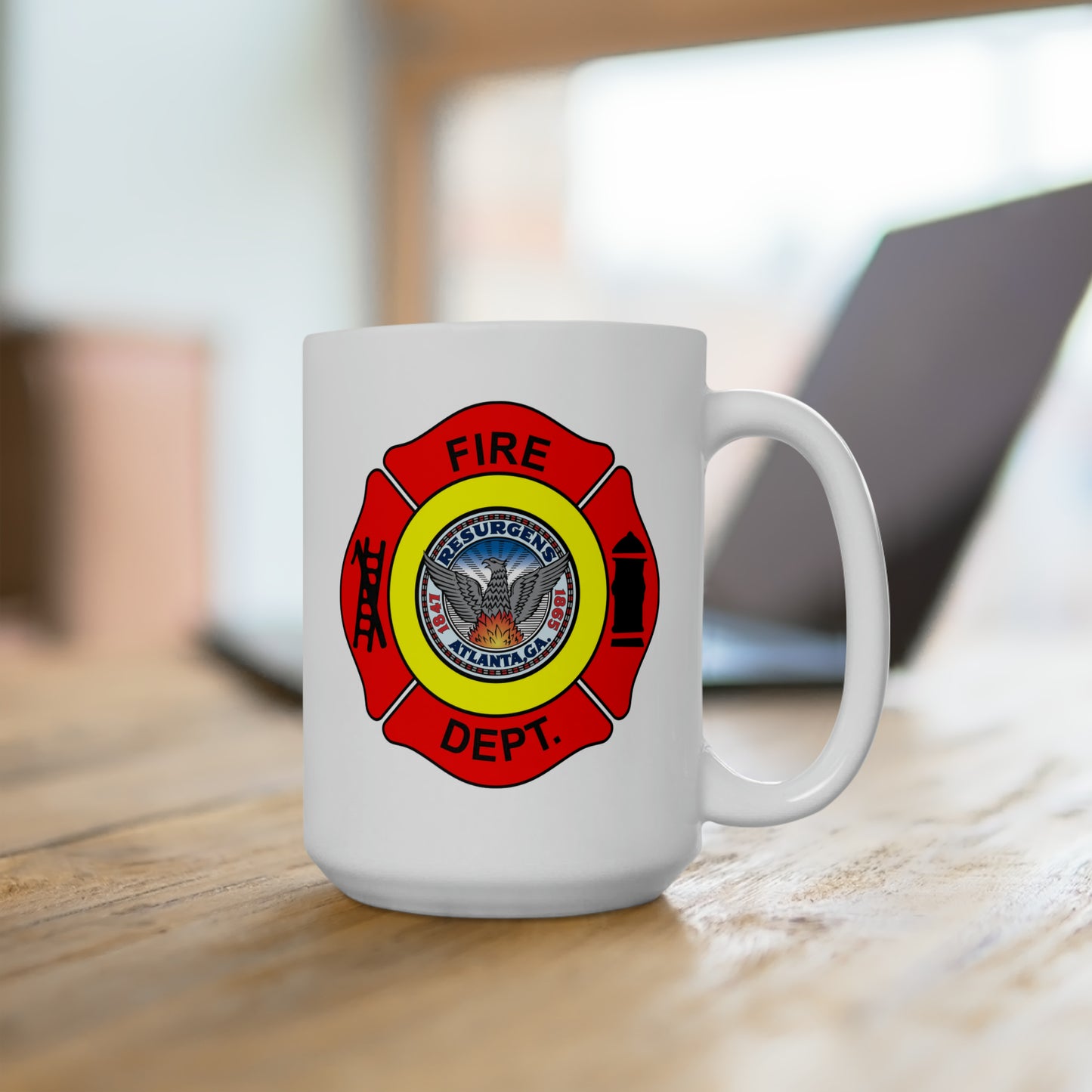 Atlanta Fire Department Coffee Mug - Double Sided White Ceramic 15oz by TheGlassyLass.com