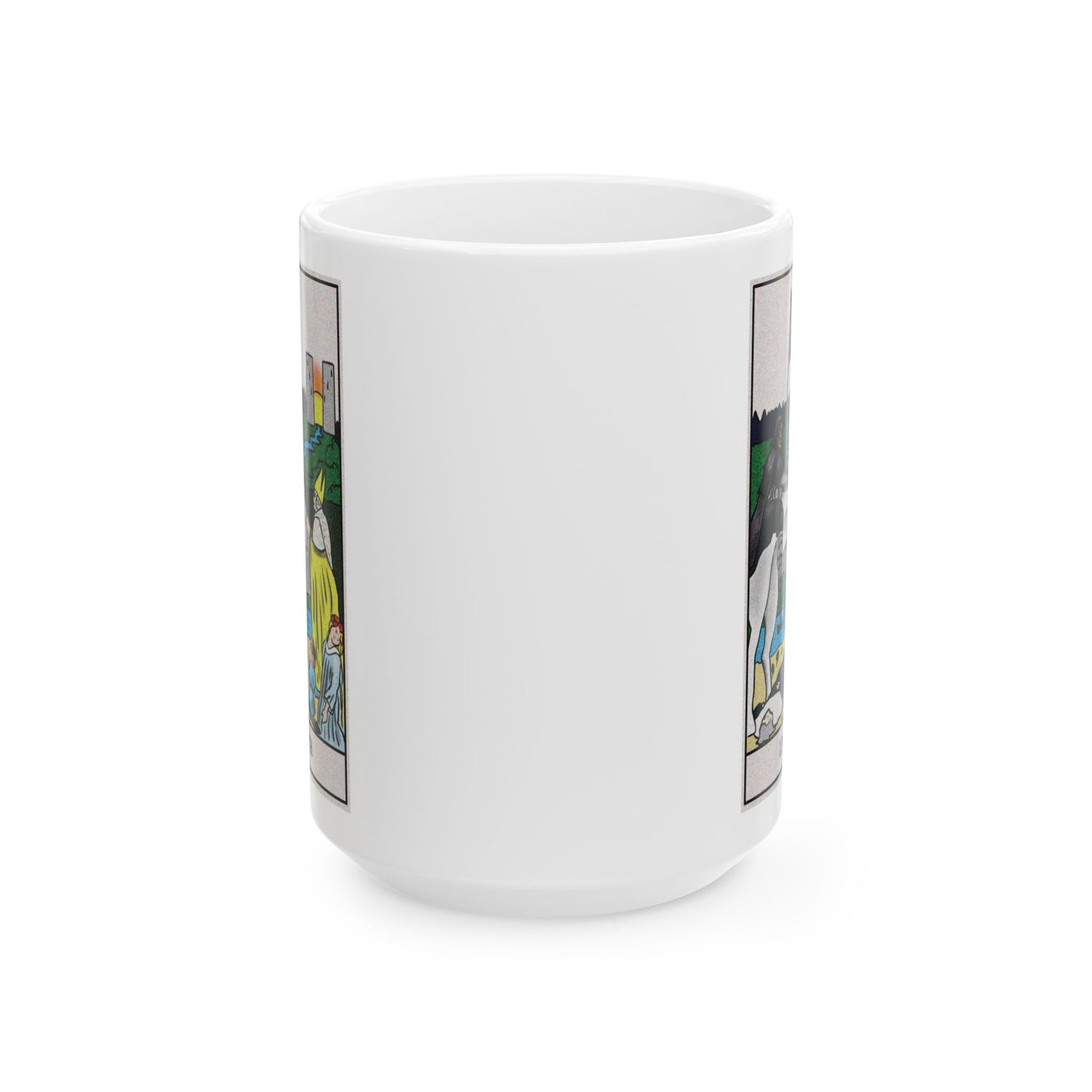 Death Tarot Card Coffee Mug - Double Sided White Ceramic 15oz by TheGlassyLass.com