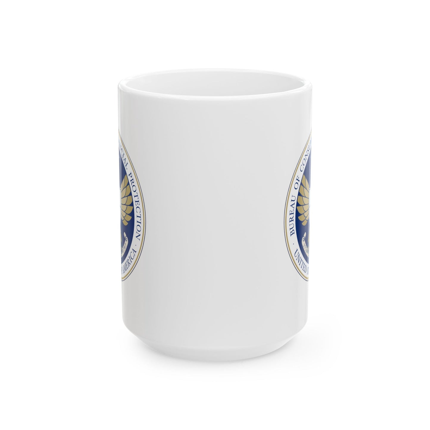 Consumer Financial Protection Bureau Seal Coffee Mug - Double Sided Print, White Ceramic, 15oz by TheGlassyLass.com