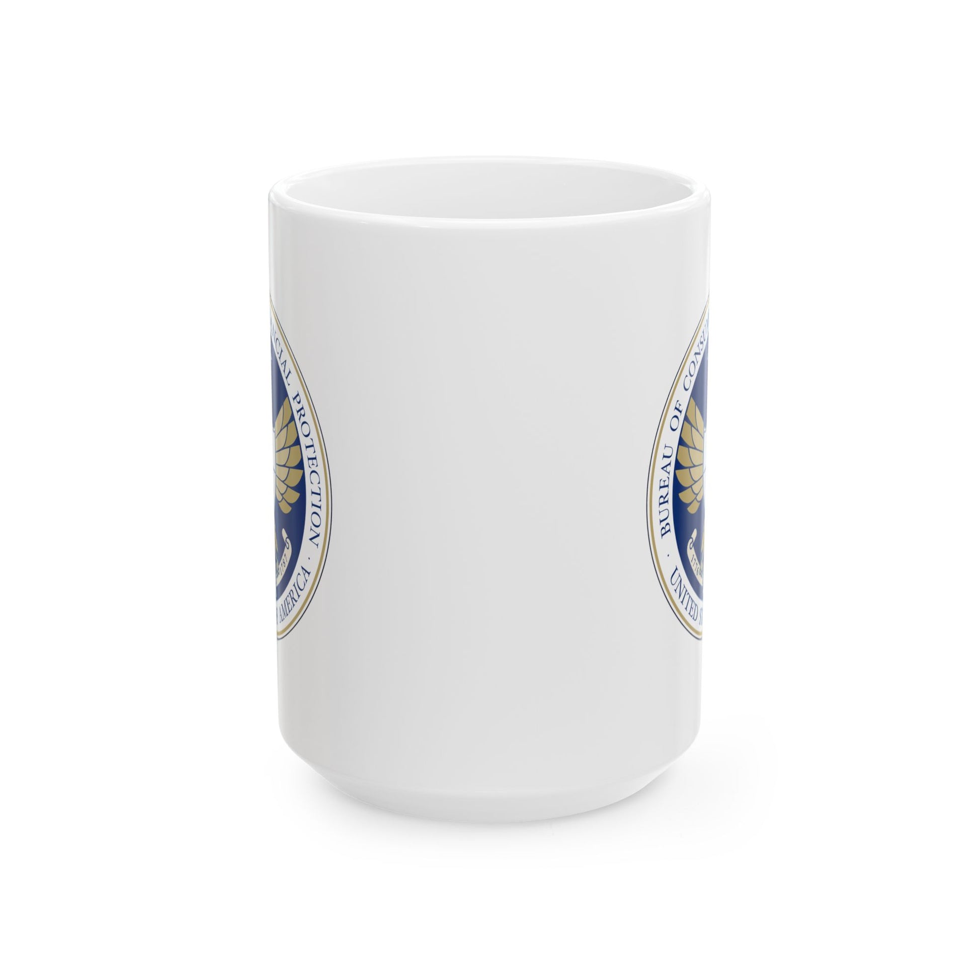 Consumer Financial Protection Bureau Seal Coffee Mug - Double Sided Print, White Ceramic, 15oz by TheGlassyLass.com