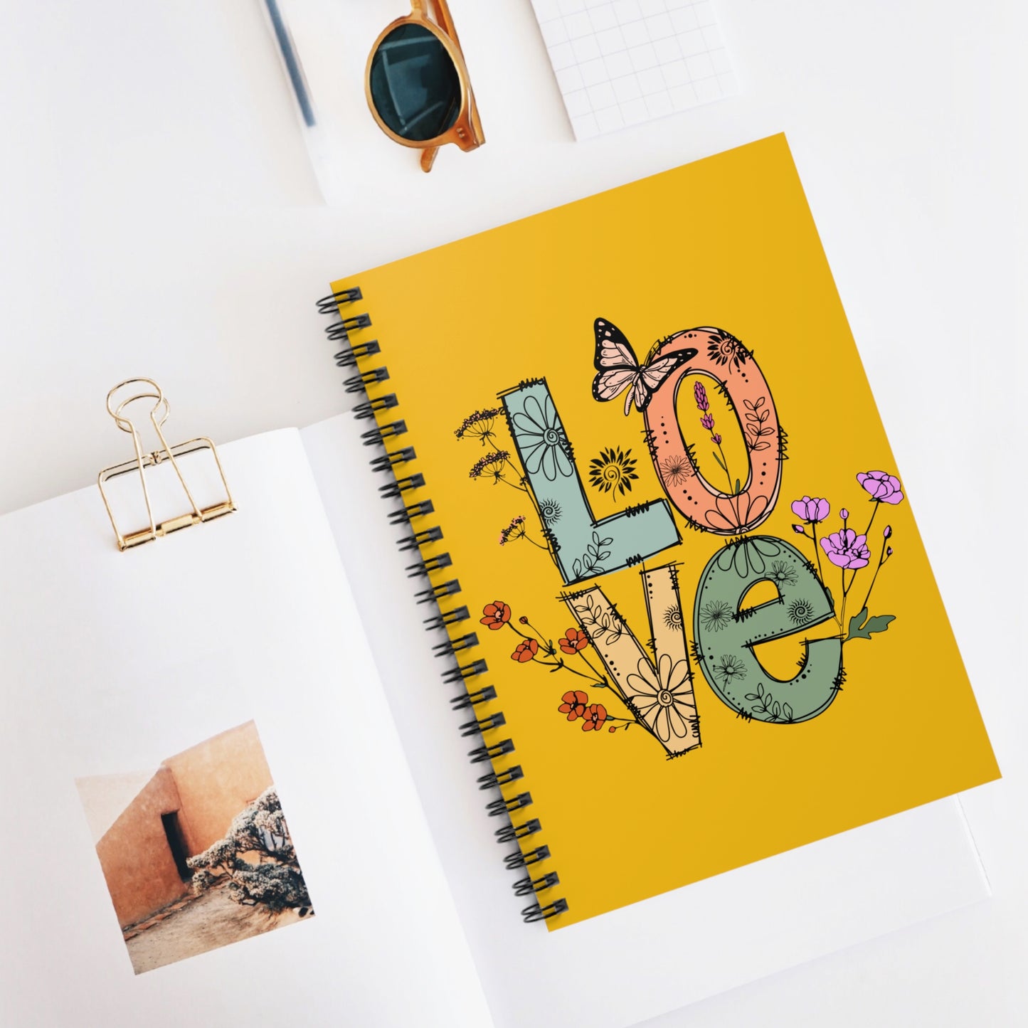 LOVE Flower Doodle: Spiral Notebook - Log Books - Journals - Diaries - and More Custom Printed by TheGlassyLass
