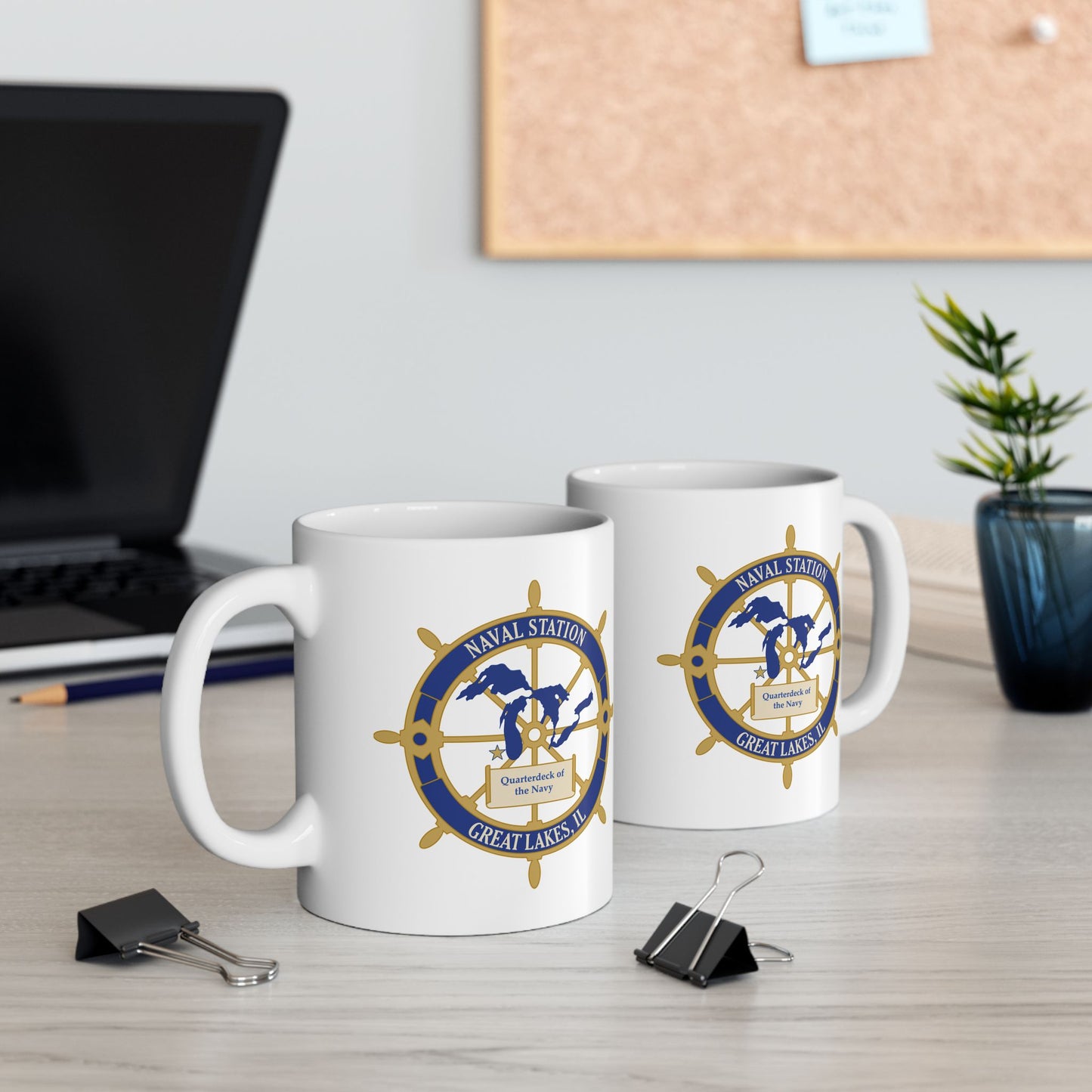 Naval Station Great Lakes Coffee Mug - Double Sided White Ceramic 11oz by TheGlassyLass.com