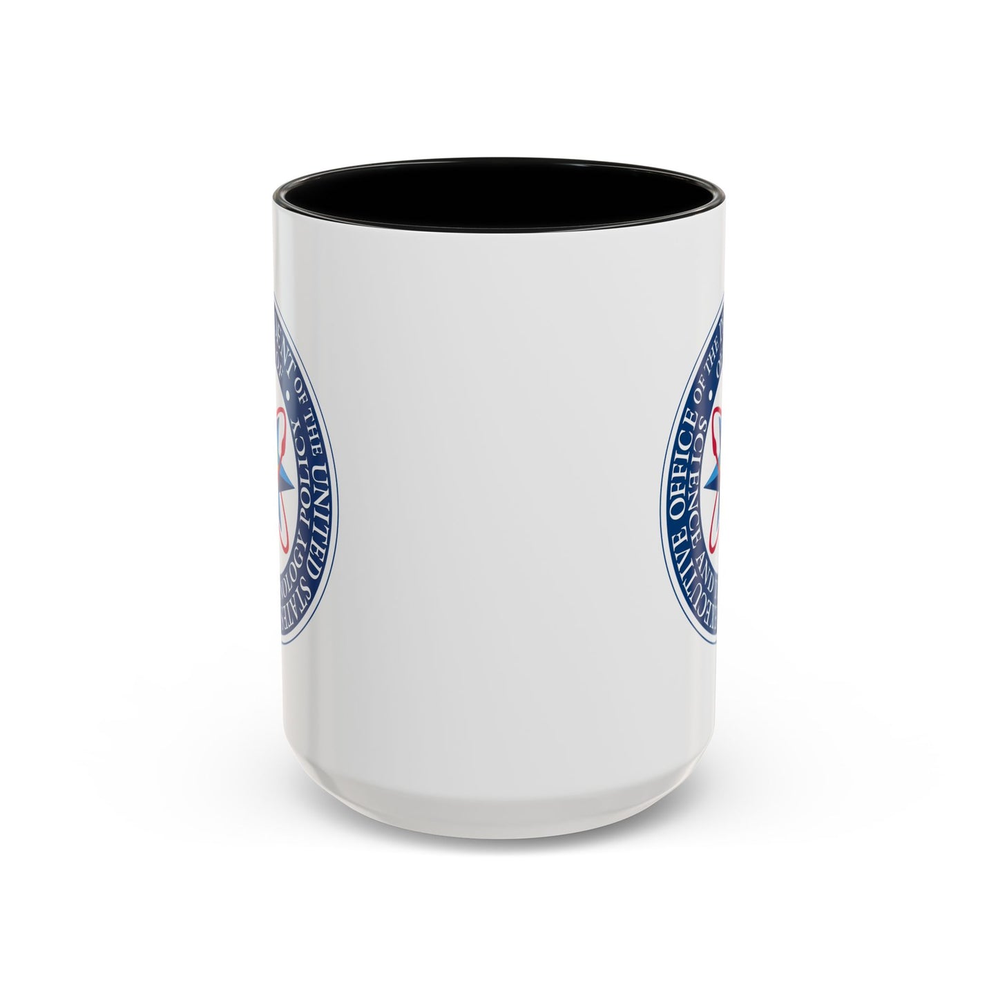 Executive Office of the President of the United States Science and Technology Policy Coffee Mug - Double Sided Print, Black Accent White Ceramic, 15oz by TheGlassyLass.com