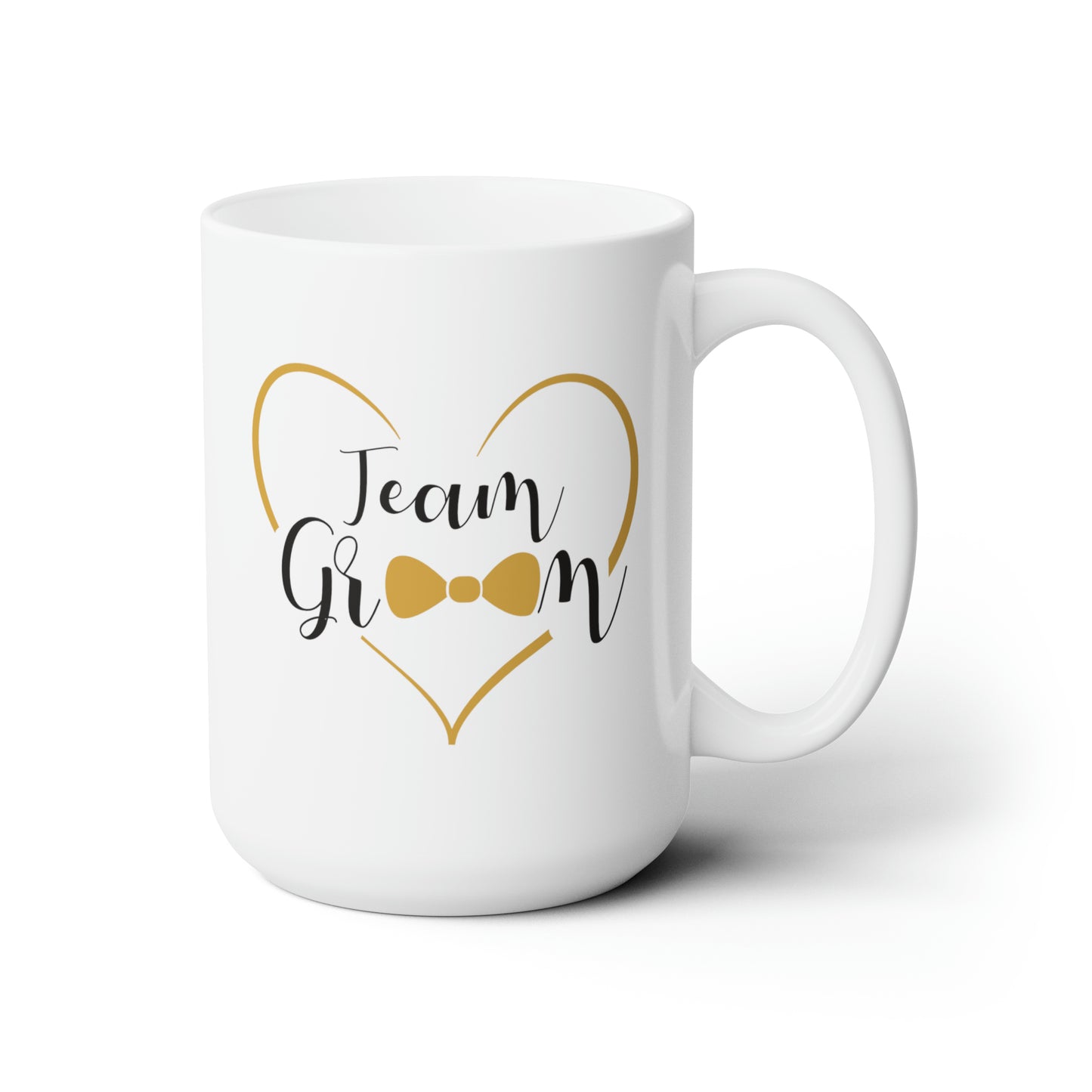 Team Groom Coffee Mug - Double Sided White Ceramic 15oz - by TheGlassyLass.com