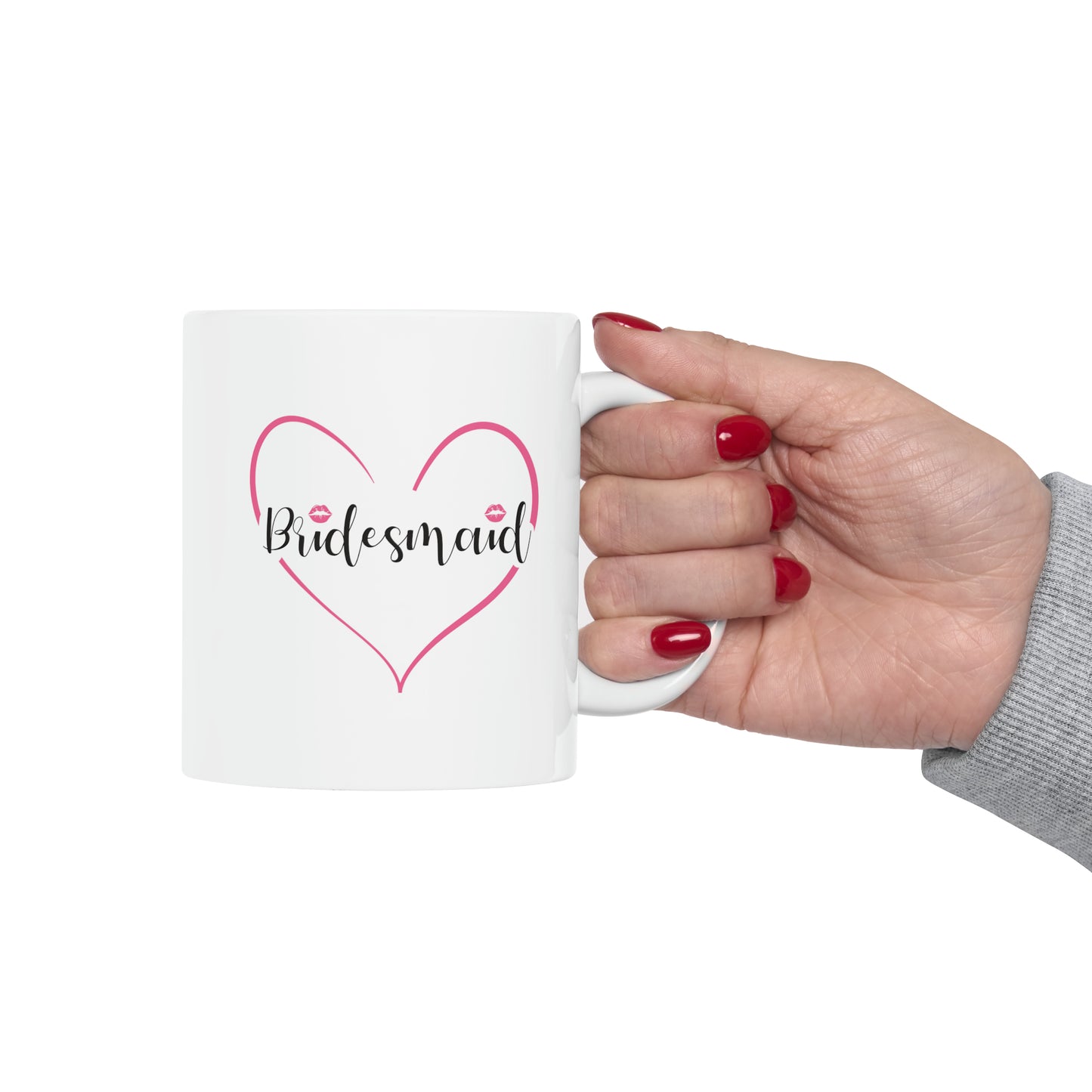 Bridesmaid Coffee Mug - Double Sided 11oz White Ceramic by TheGlassyLass.com