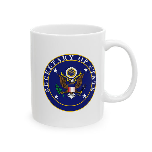 US Secretary of State Coffee Mug - Double Sided Print White Ceramic 11oz by TheGlassyLass.com