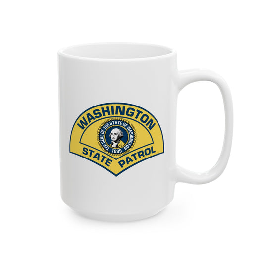 Washington State Patrol Coffee Mug - Double Sided White Ceramic 15oz by TheGlassyLass.com