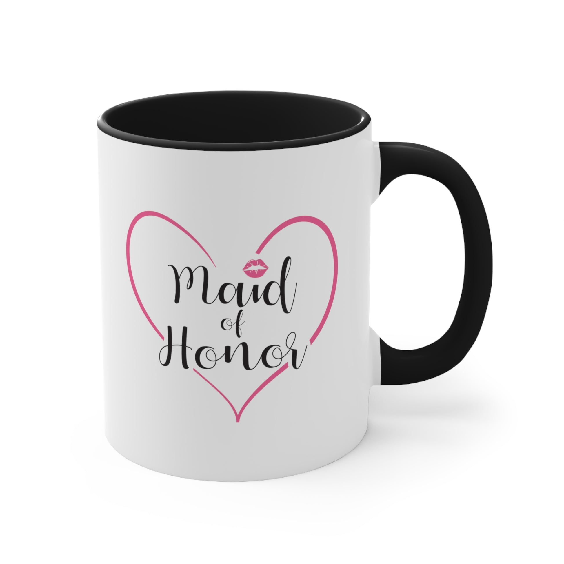Maid of Honor Coffee Mug - Double Sided Black Accent Ceramic 11oz by TheGlassyLass.com