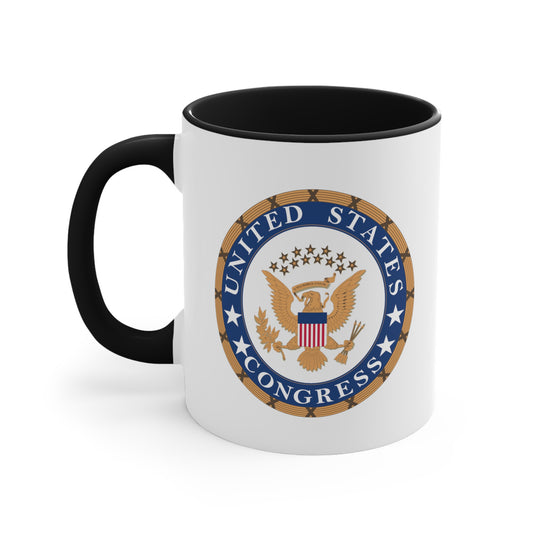 United States Congress Coffee Mug - Double Sided Black Accent White Ceramic 11oz by TheGlassyLass.com