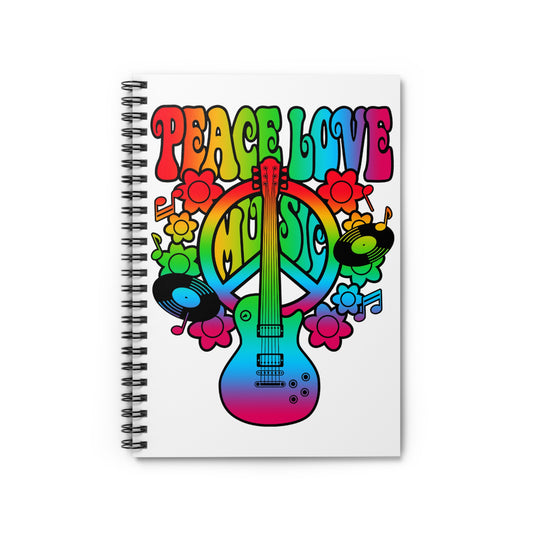 Peace - Love - Music: Spiral Notebook - Log Books - Journals - Diaries - and More Custom Printed by TheGlassyLass.com