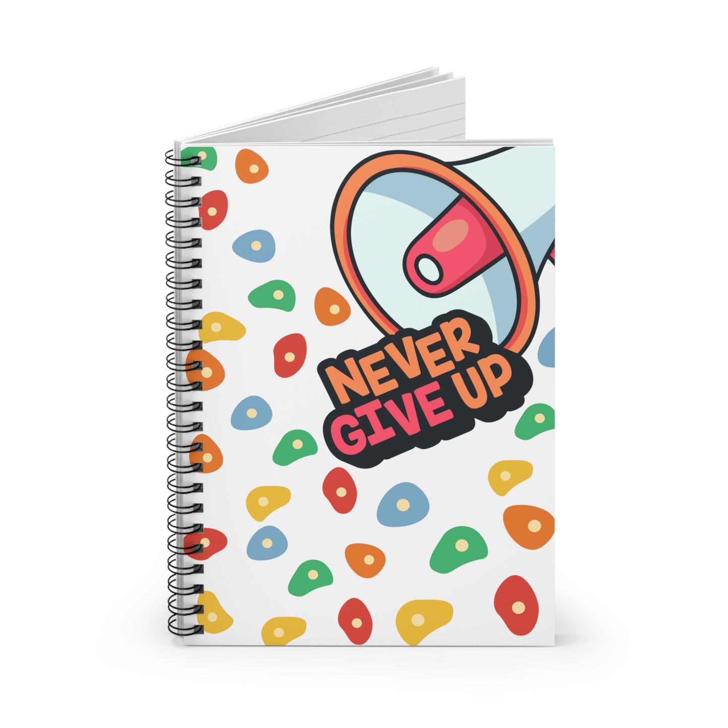 Never Give Up: Spiral Notebook - Log Books - Journals - Diaries - and More Custom Printed by TheGlassyLass.com