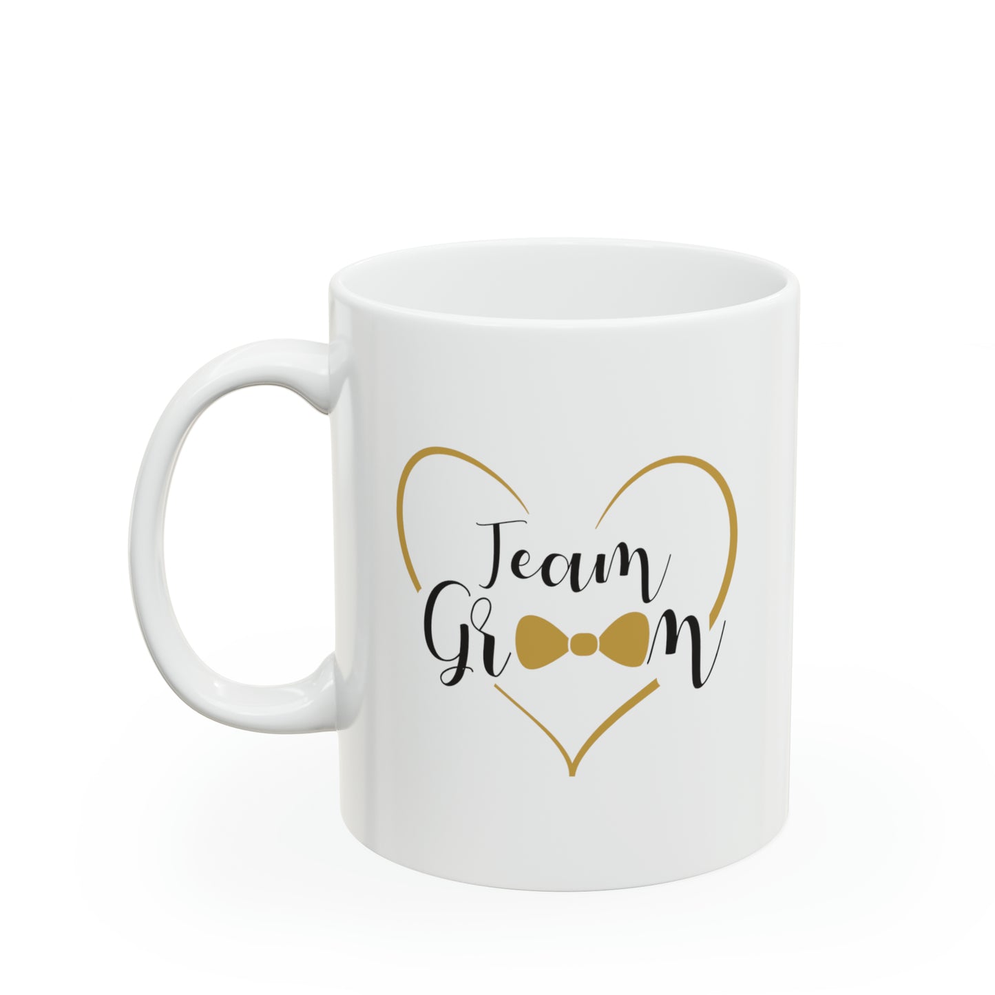 Team Groom Coffee Mug - Double Sided 11oz White Ceramic by TheGlassyLass.com