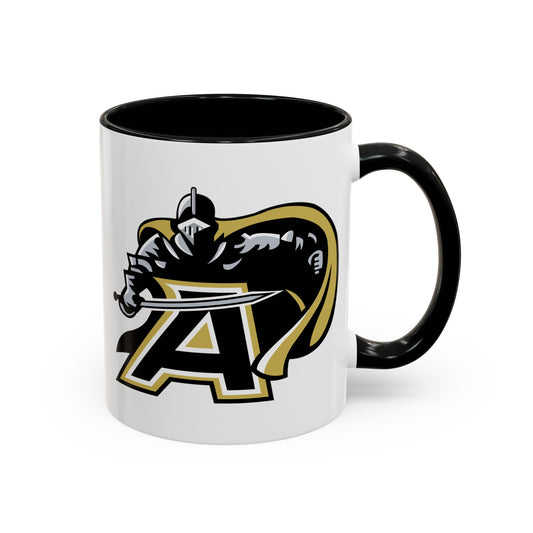 US Army Black Knights - Double Sided Black Accent White Ceramic Coffee Mug 11oz by TheGlassyLass.com