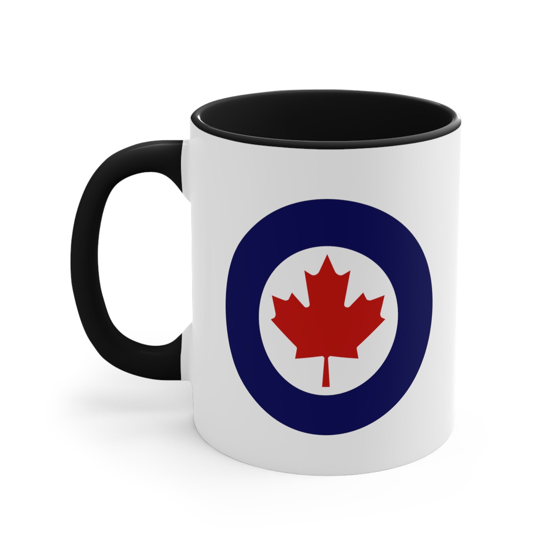 Canadian Force Roundel Coffee Mug - Double Sided Black Accent Ceramic 11oz - by TheGlassyLass.com