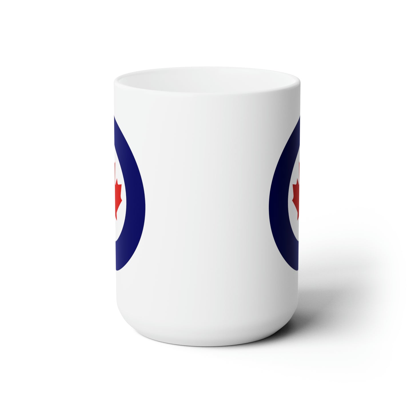 Canadian Air Force Roundel Coffee Mug - Double Sided White Ceramic 15oz - by TheGlassyLass.com