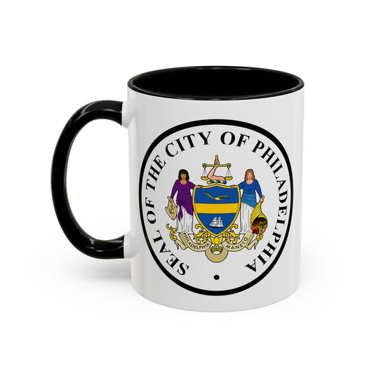 City of Philadelphia Seal Coffee Mug - Double Sided Print, White Ceramic, 15oz by TheGlassyLass.com