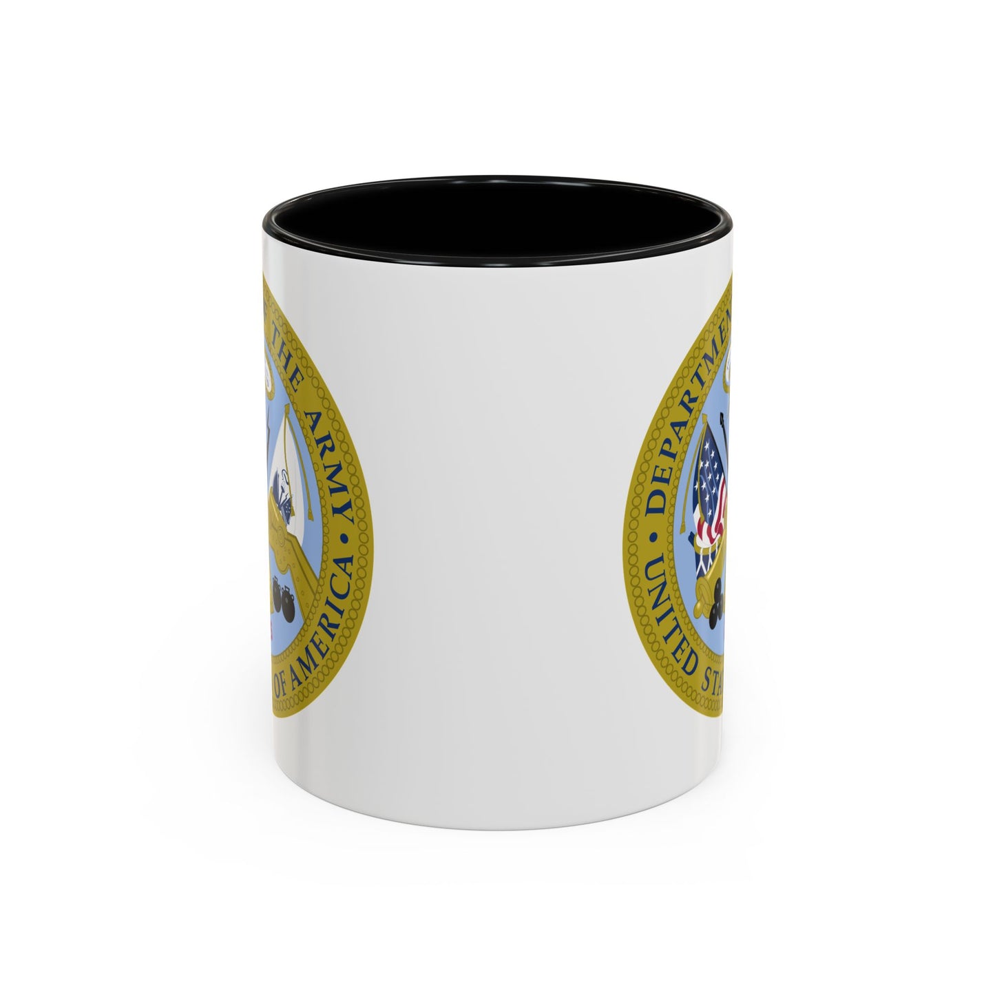 Department of the Army Seal Coffee Mug - Double Sided Print, Black Accent White Ceramic, 11oz by TheGlassyLass.com