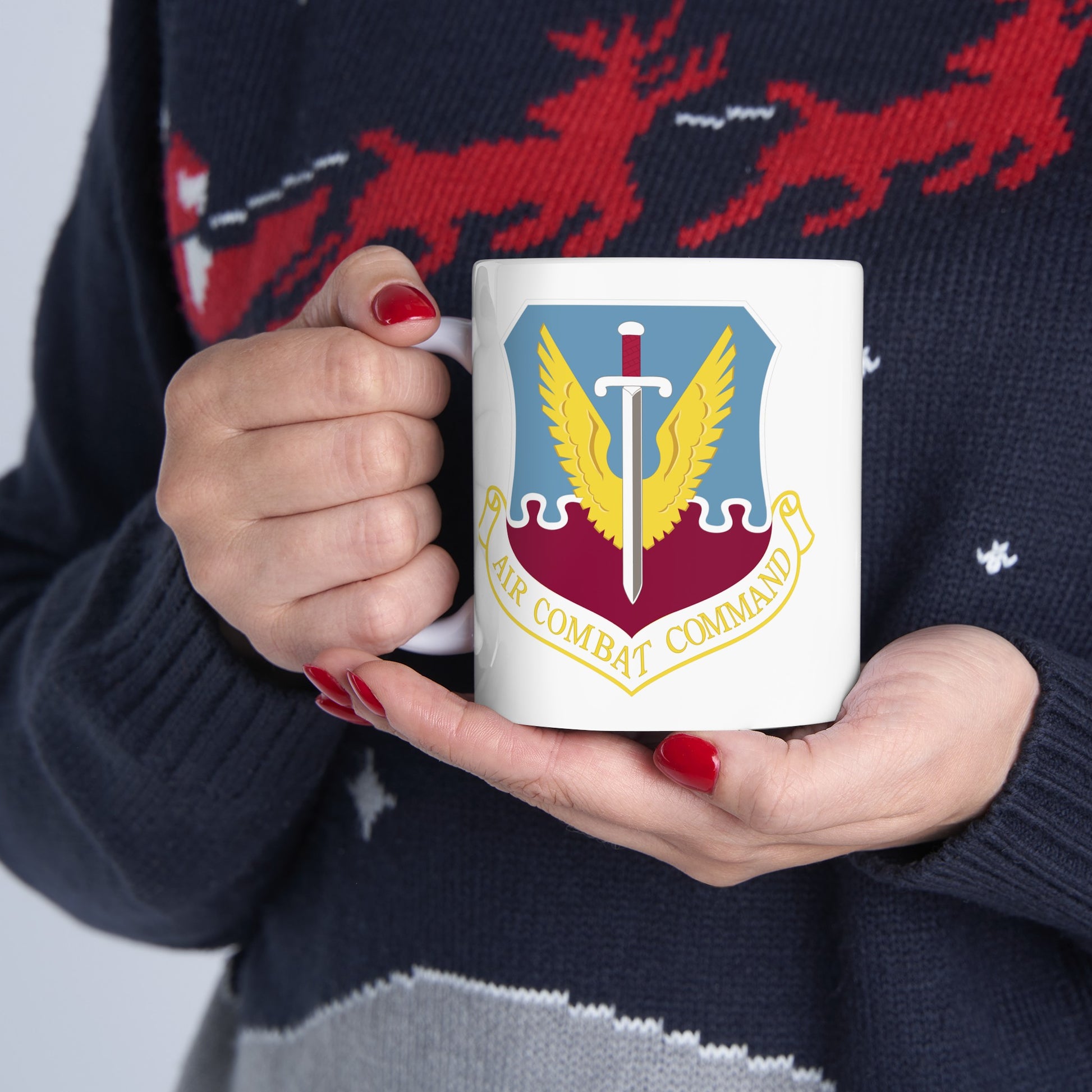 Air Combat Command - Double Sided White Ceramic Coffee Mug 15oz by TheGlassyLass.com