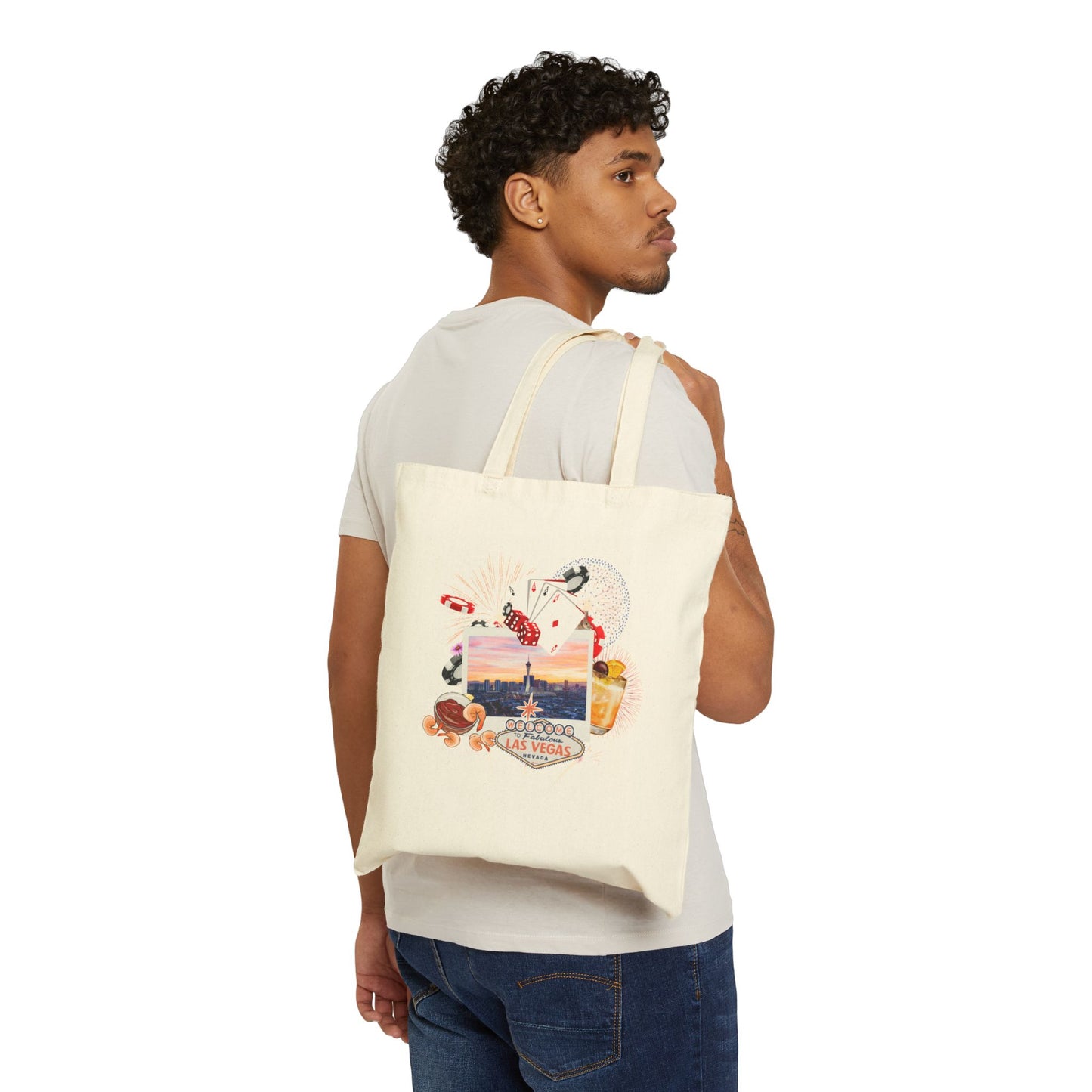 Las Vegas Travel Tote Bag - Heavyweight 100% Cotton Canvas by TheGlassyLass.com