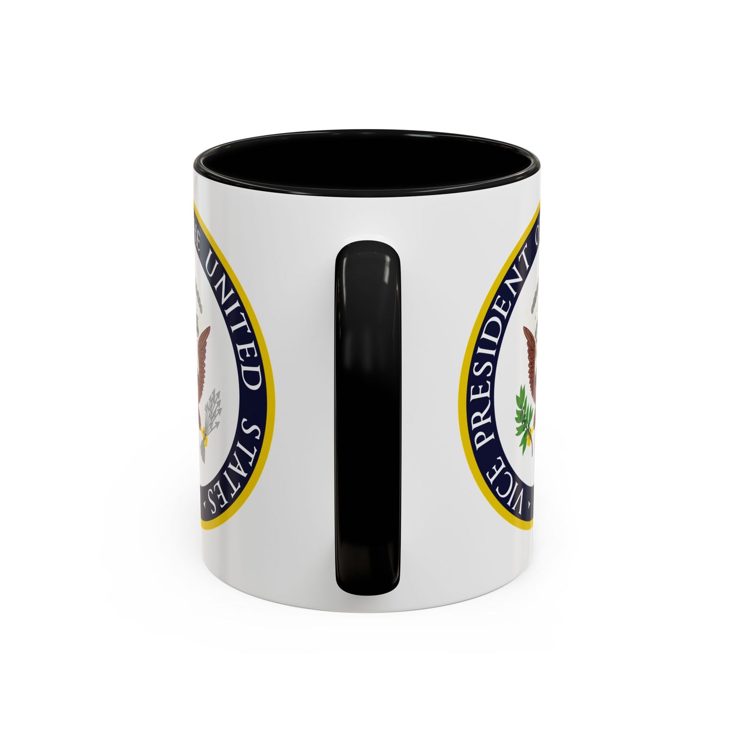 Vice President of the United States Seal Coffee Mug - Double Sided Print, Black Accent White Ceramic, 11oz by TheGlassyLass.com