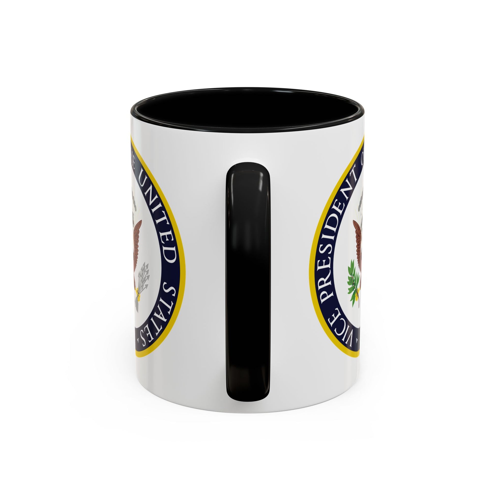 Vice President of the United States Seal Coffee Mug - Double Sided Print, Black Accent White Ceramic, 11oz by TheGlassyLass.com