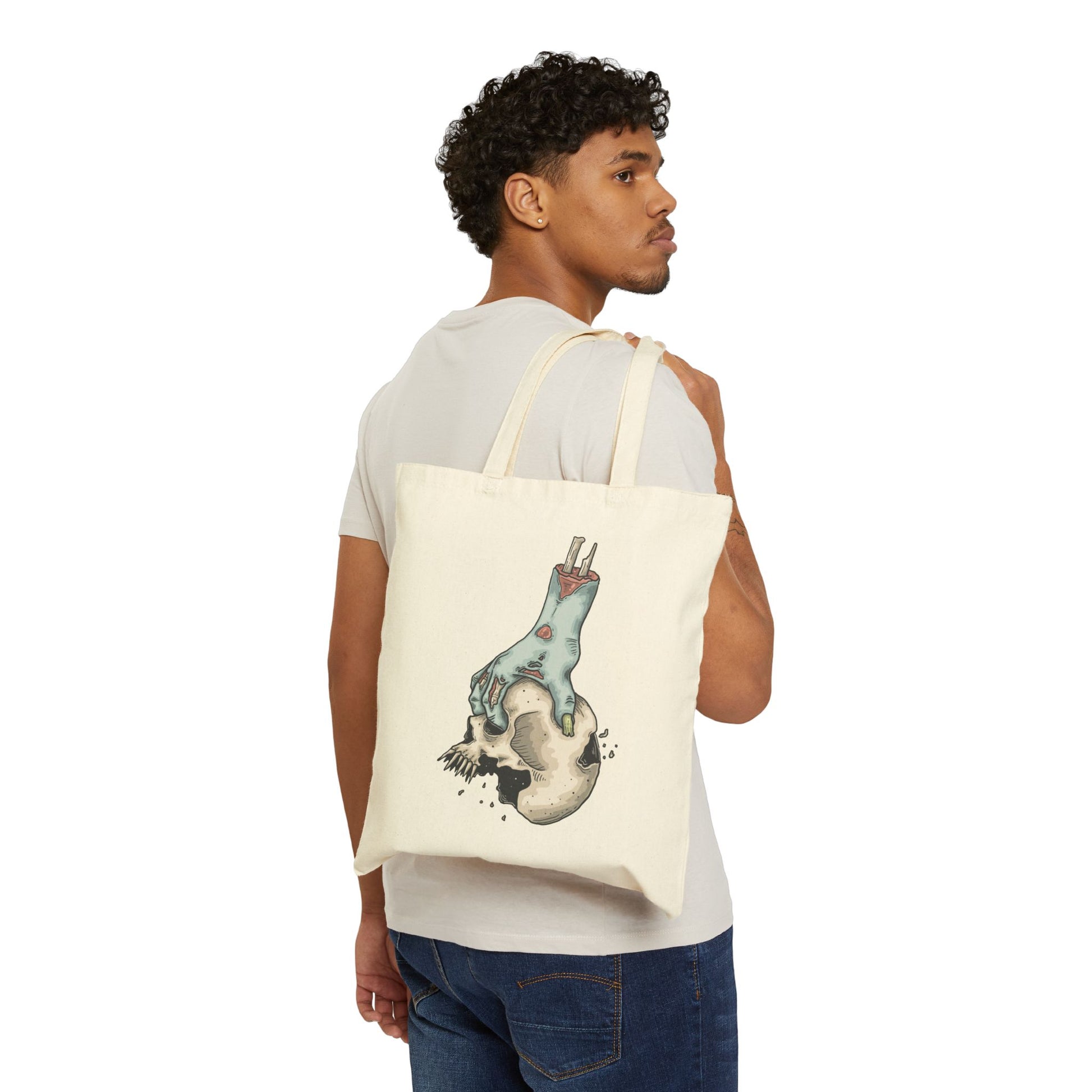 Zombie Bowling Haunted Halloween Tote Bag - Heavyweight 100% Cotton Canvas by TheGlassyLass.com