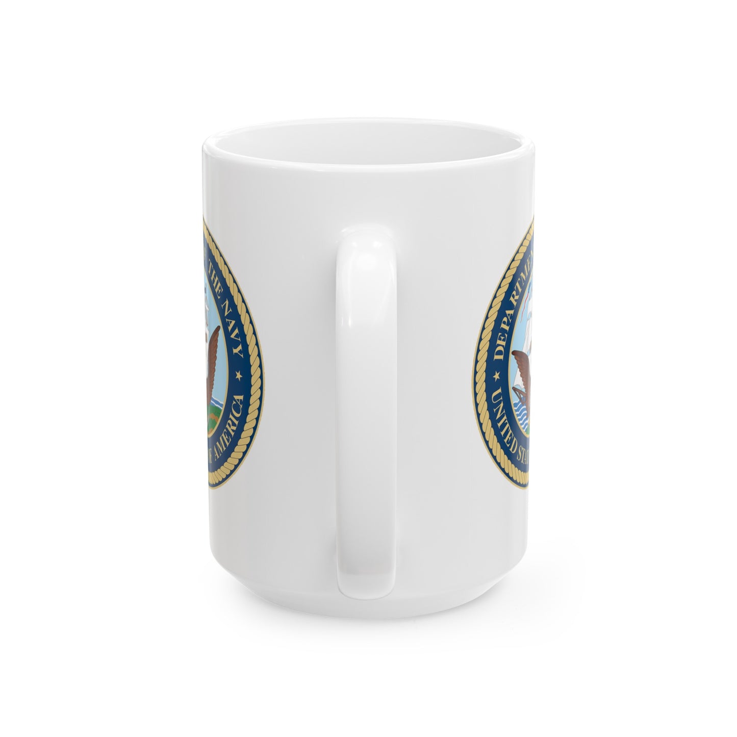 Navy Department Coffee Mug - Double Sided White Ceramic 15oz by TheGlassyLass.com