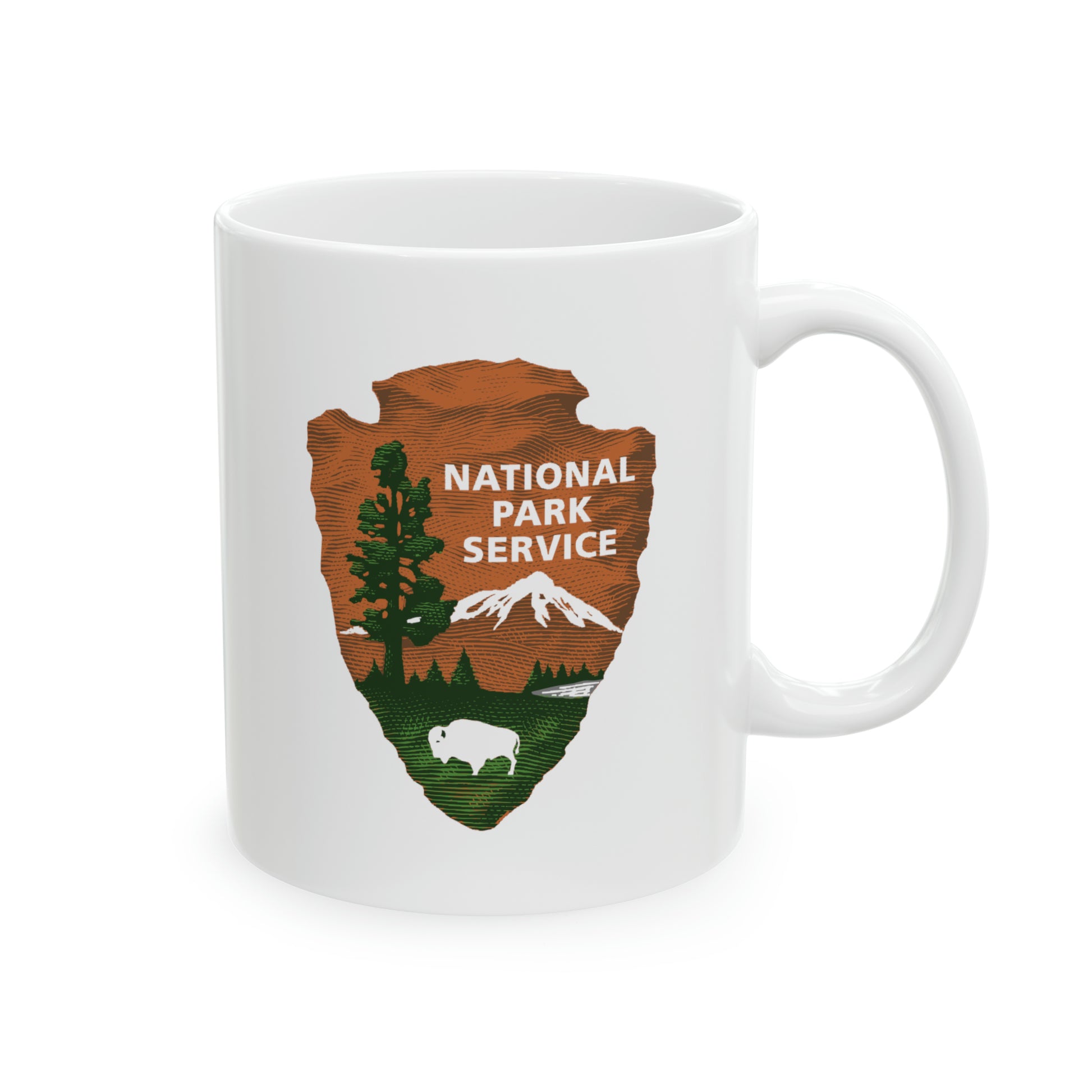 National Park Service Coffee Mug - Double Sided White Ceramic 11oz by TheGlassyLass.com
