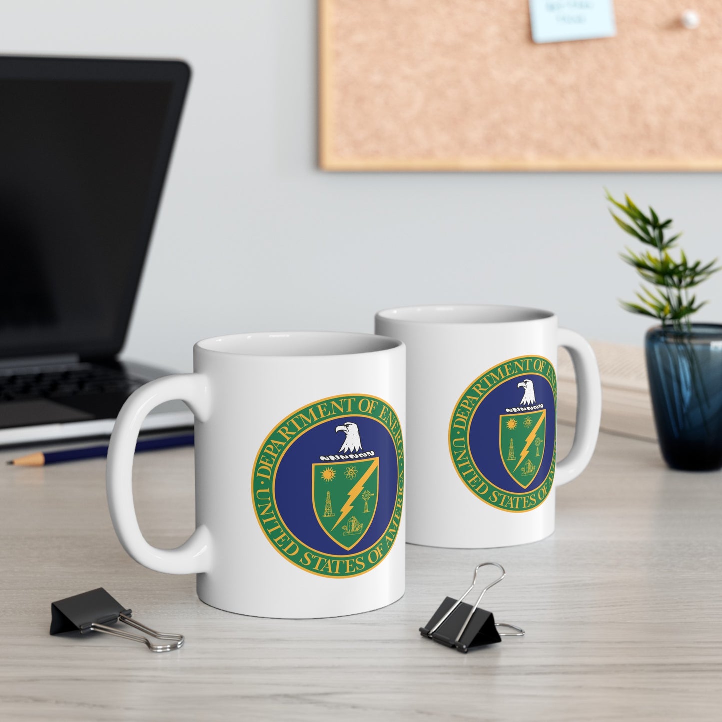 Department of Energy Coffee Mug - Double Sided White Ceramic 11oz by TheGlassyLass.com