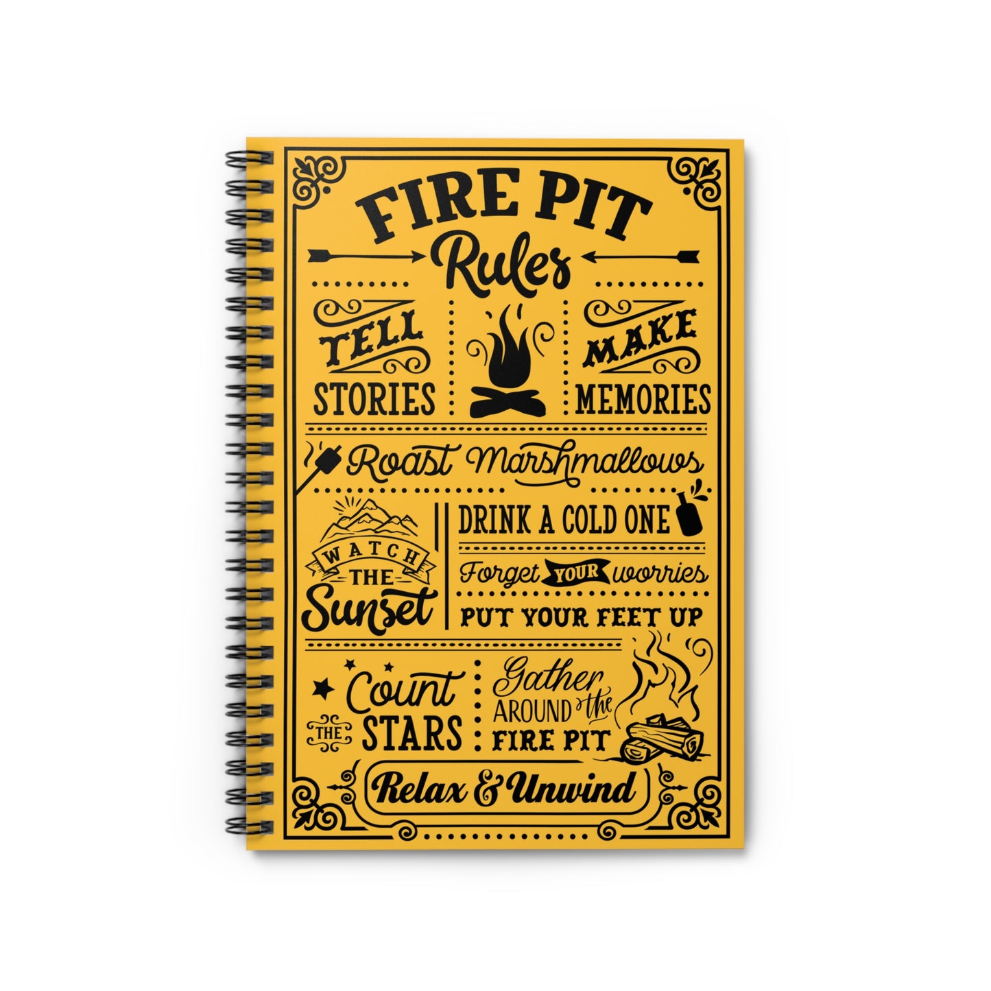 Fire Pit Rules: Spiral Notebook - Log Books - Journals - Diaries - and More Custom Printed by TheGlassyLass.com