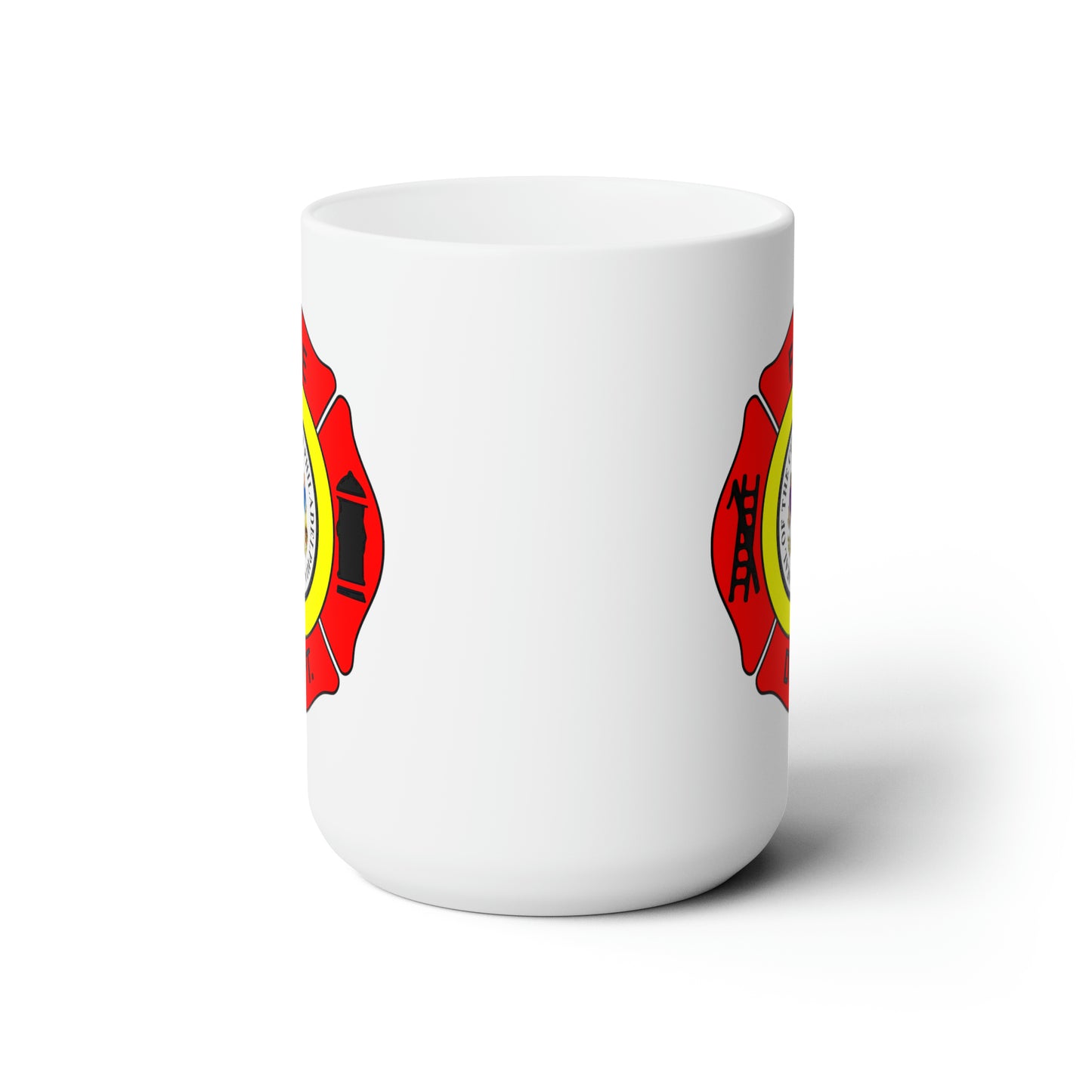 Philadelphia Fire Department Coffee Mug - Double Sided White Ceramic 15oz by TheGlassyLass