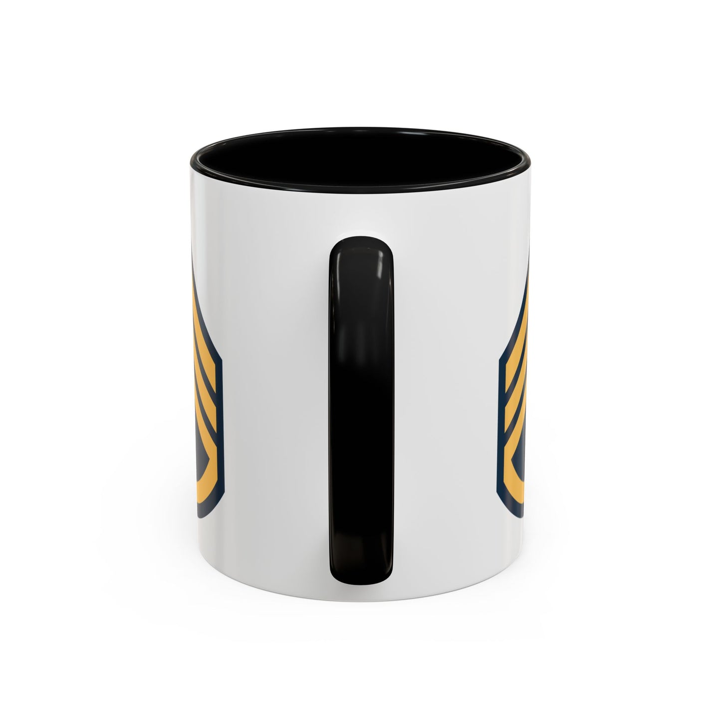 US Army Staff Sergeant (E-6) Coffee Mug - Double Sided Print, Black Accent White Ceramic, 11oz by TheGlassyLass.com