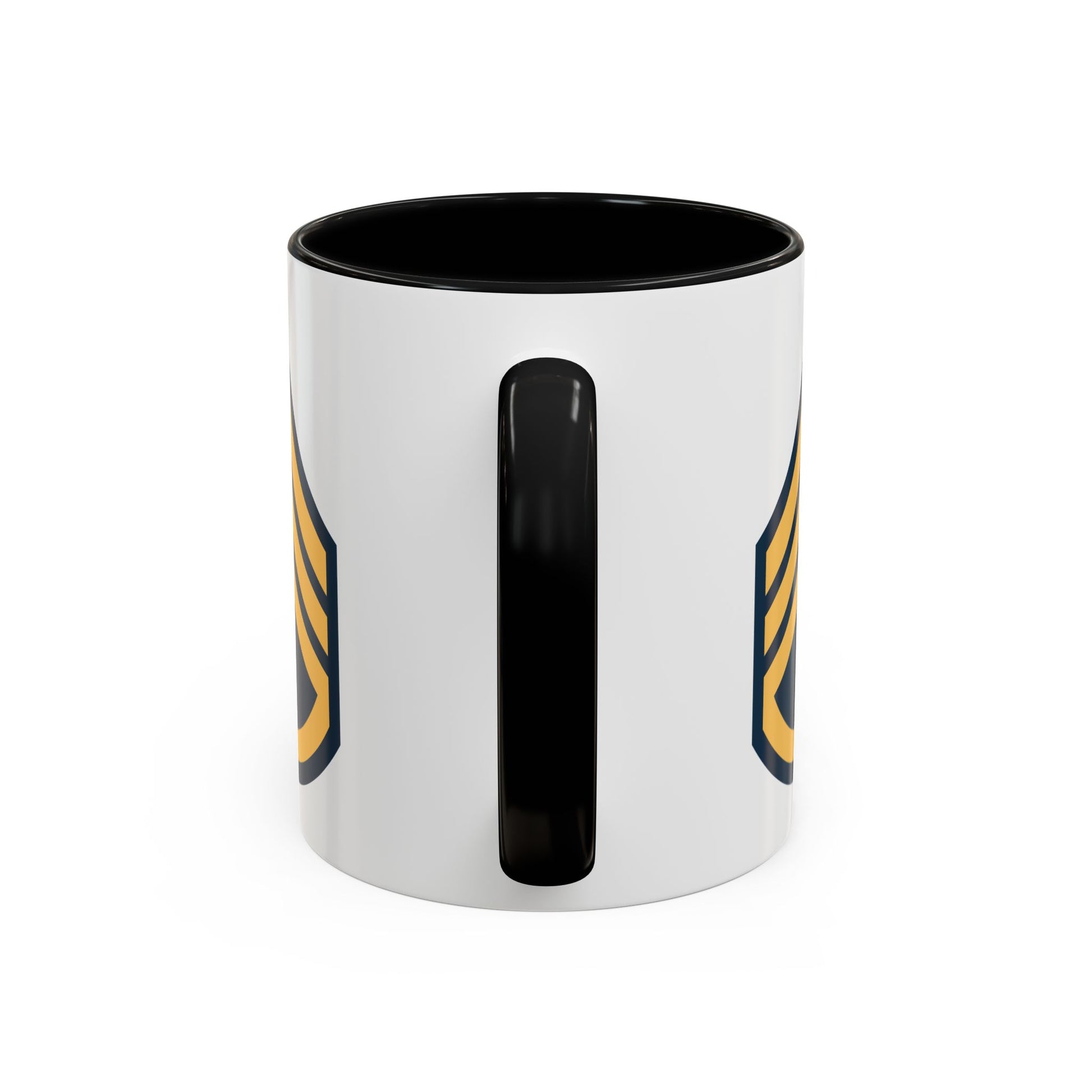 US Army Staff Sergeant (E-6) Coffee Mug - Double Sided Print, Black Accent White Ceramic, 11oz by TheGlassyLass.com