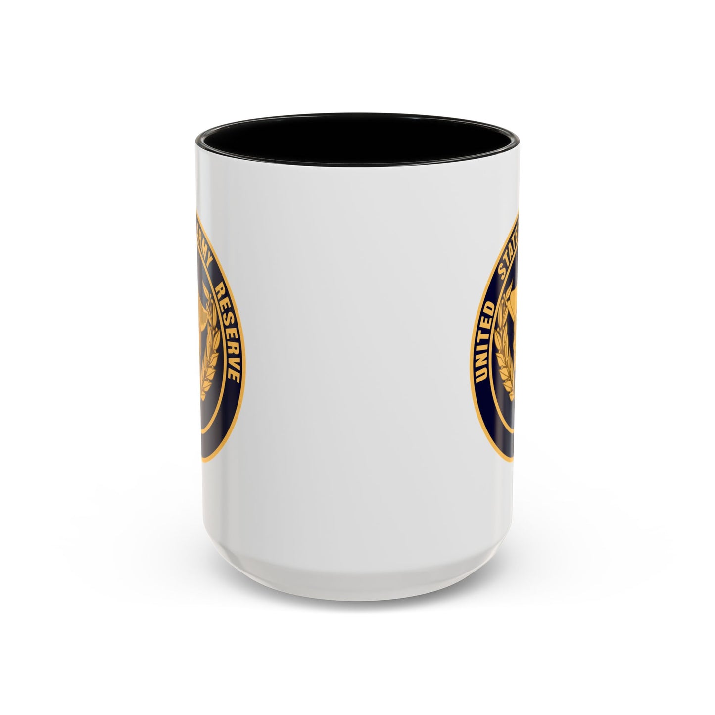 United States Army Reserve Seal - Double Sided Black Accent White Ceramic Coffee Mug 15oz by TheGlassyLass.com
