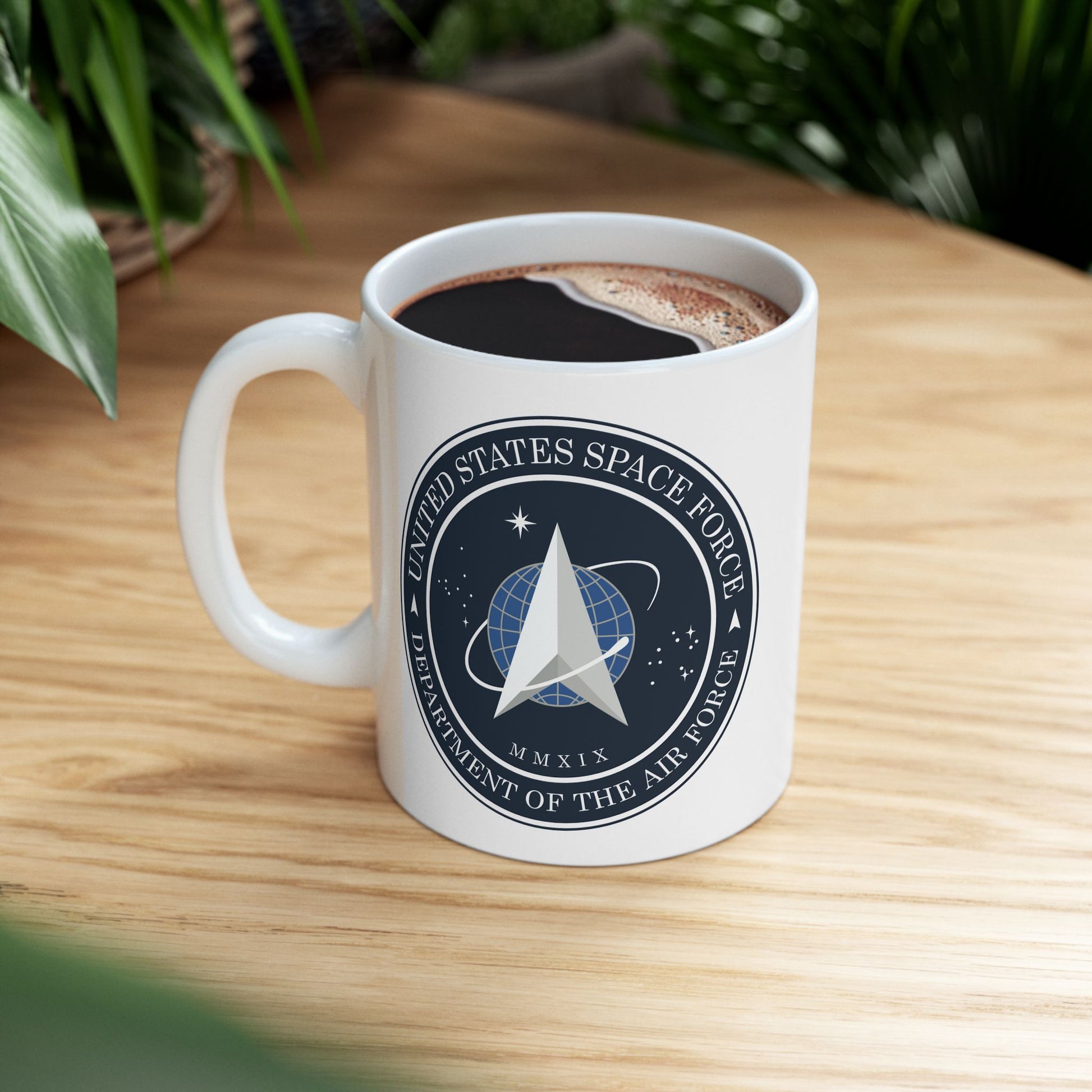 US Space Force Seal Coffee Mug - Double Sided White Ceramic 11oz - by TheGlassyLass.com