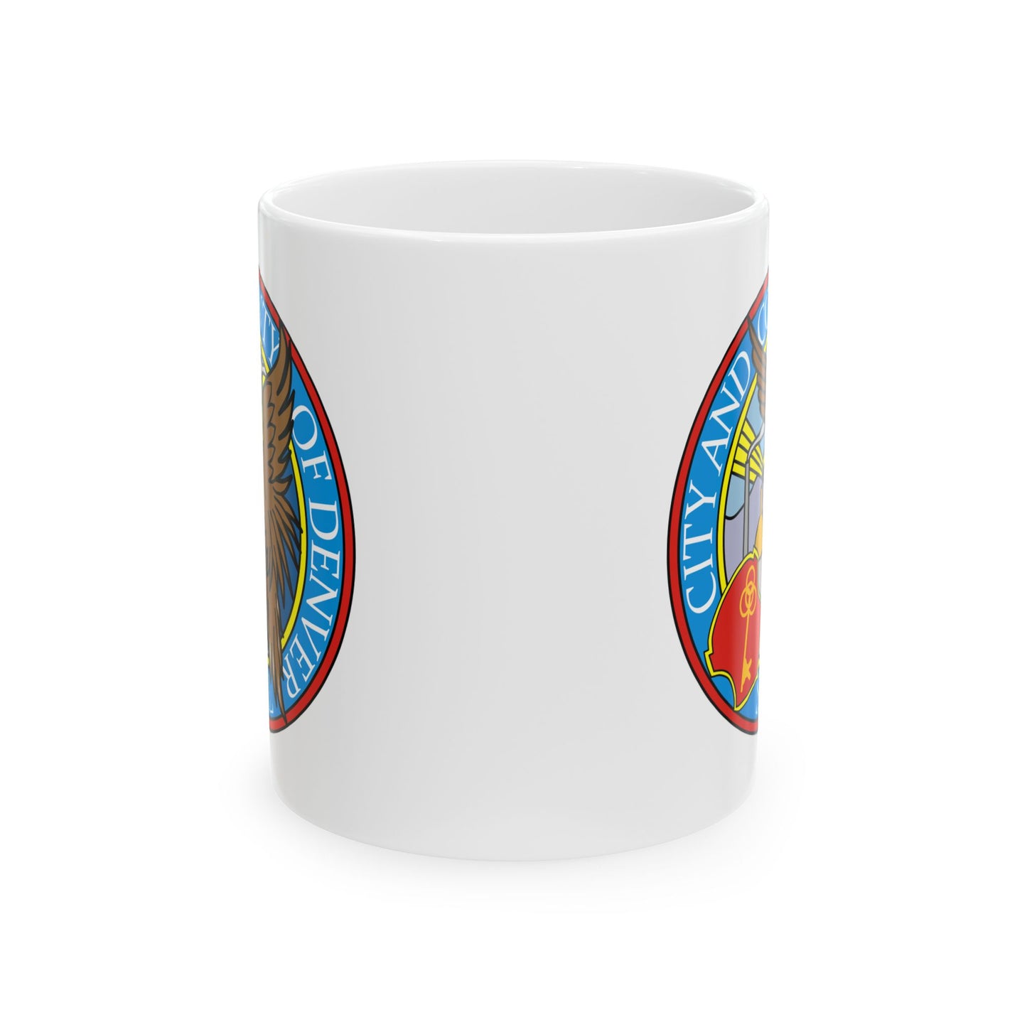 Denver City/County Coffee Mug - Double Sided Print, White Ceramic, 11oz by TheGlassyLass.com