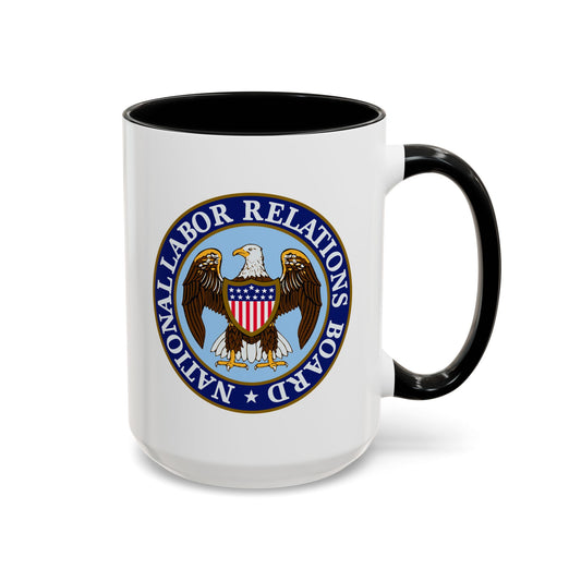 National Labor Relations Board Coffee Mug - Double Sided Print, Black Accent White Ceramic, 15oz by TheGlassyLass.com