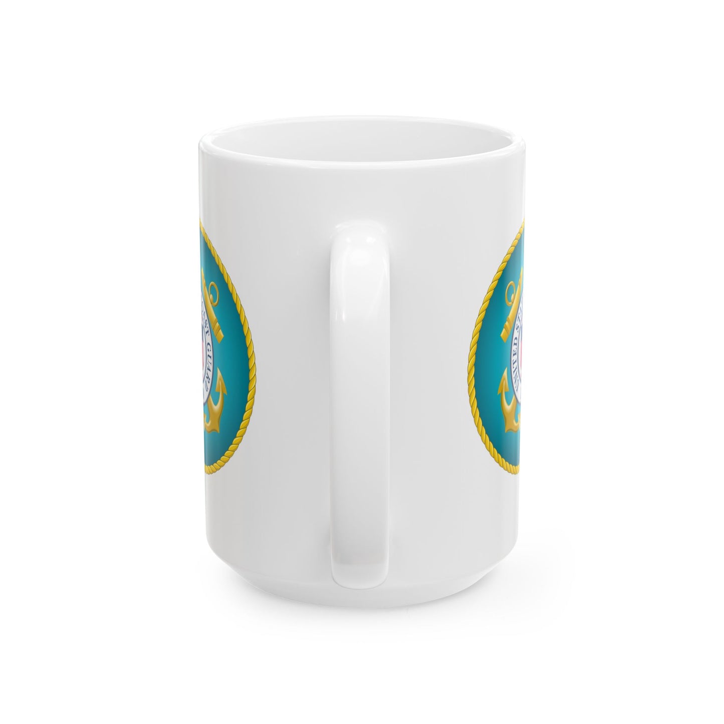 United States Coast Guard Seal Coffee Mug - Double Sided Print, White Ceramic, 15oz by TheGlassyLass.com