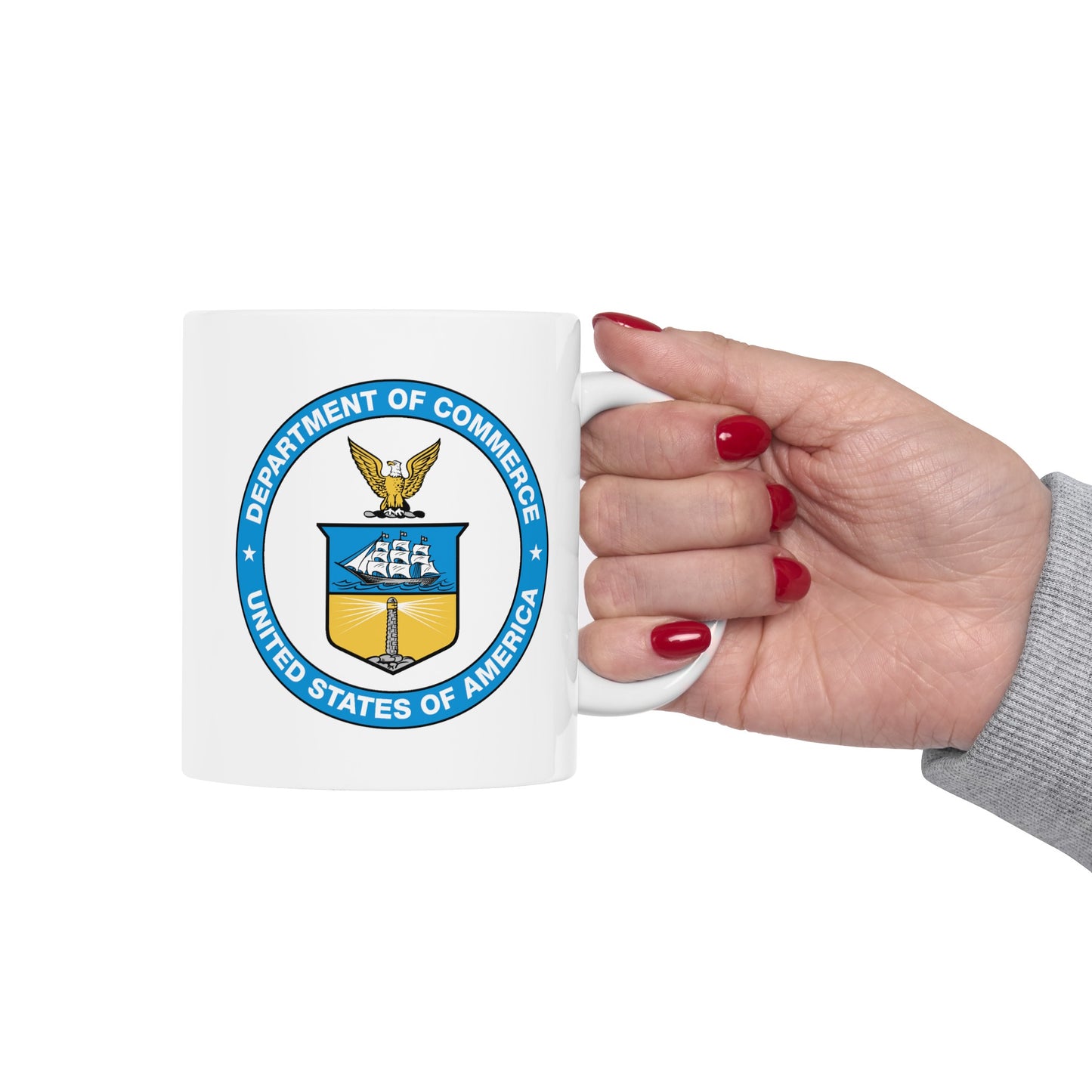 Department of Commerce Coffee Mug - Double Sided White Ceramic 11oz by TheGlassyLass.com