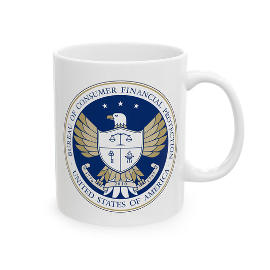 Consumer Financial Protection Bureau Seal Coffee Mug - Double Sided Print, White Ceramic, 11oz by TheGlassyLass.com