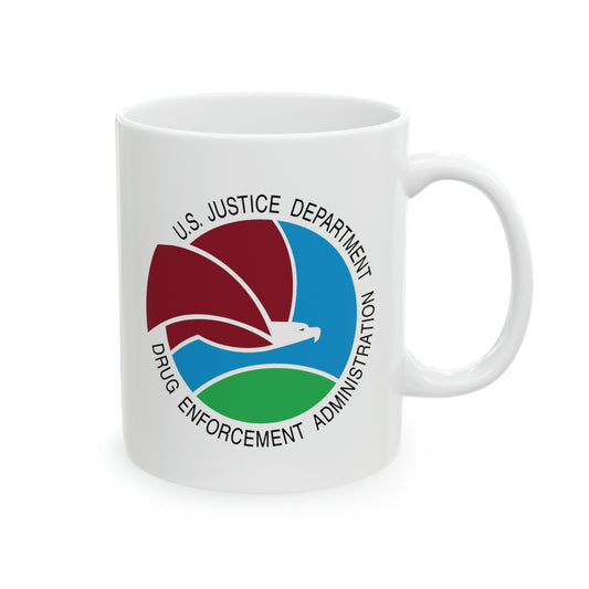 US DEA Coffee Mug - Double Sided White Ceramic 11oz by TheGlassyLass.com