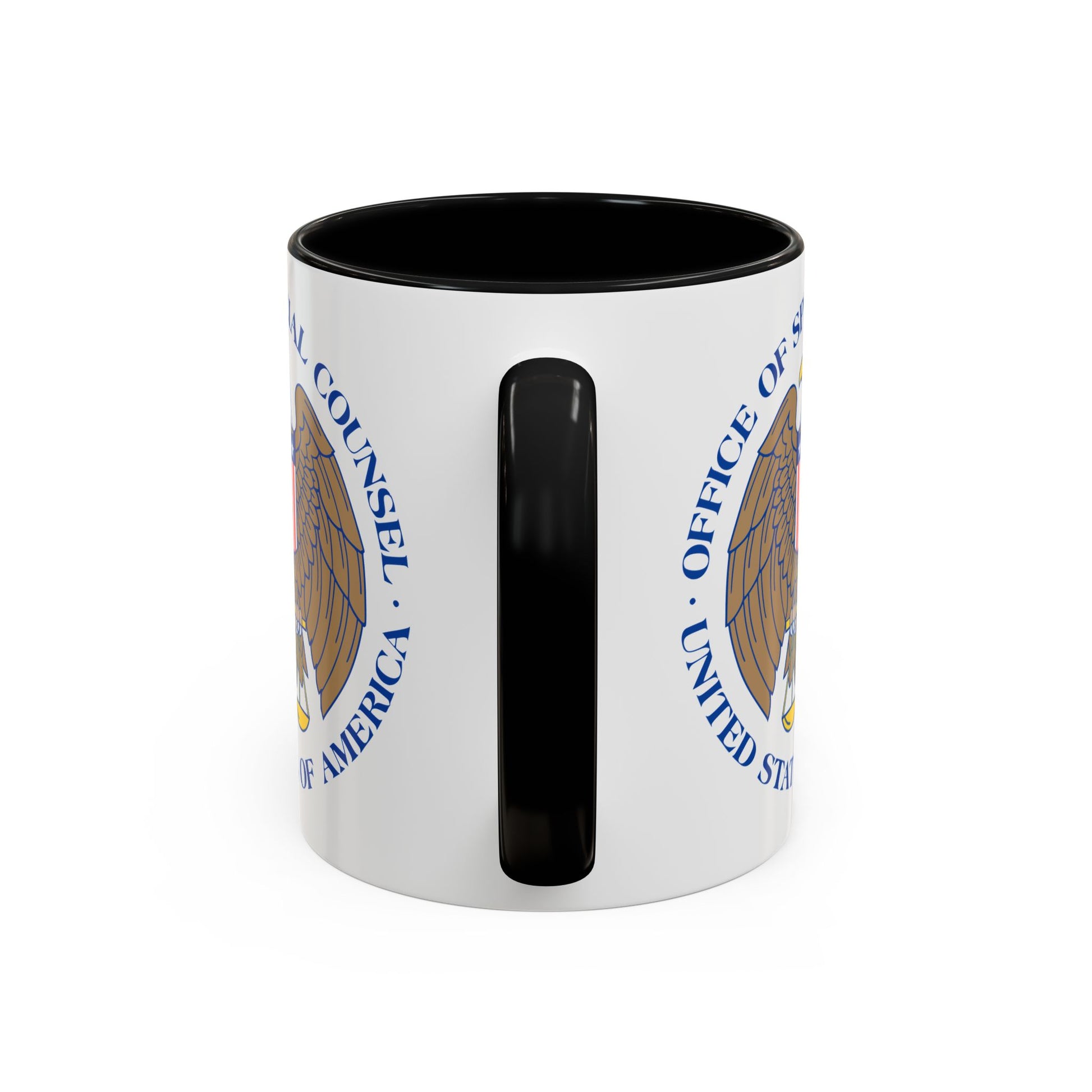 United States Office of Special Counsel Seal Coffee Mug - Double Sided Print, Black Accent White Ceramic, 11oz by TheGlassyLass.com