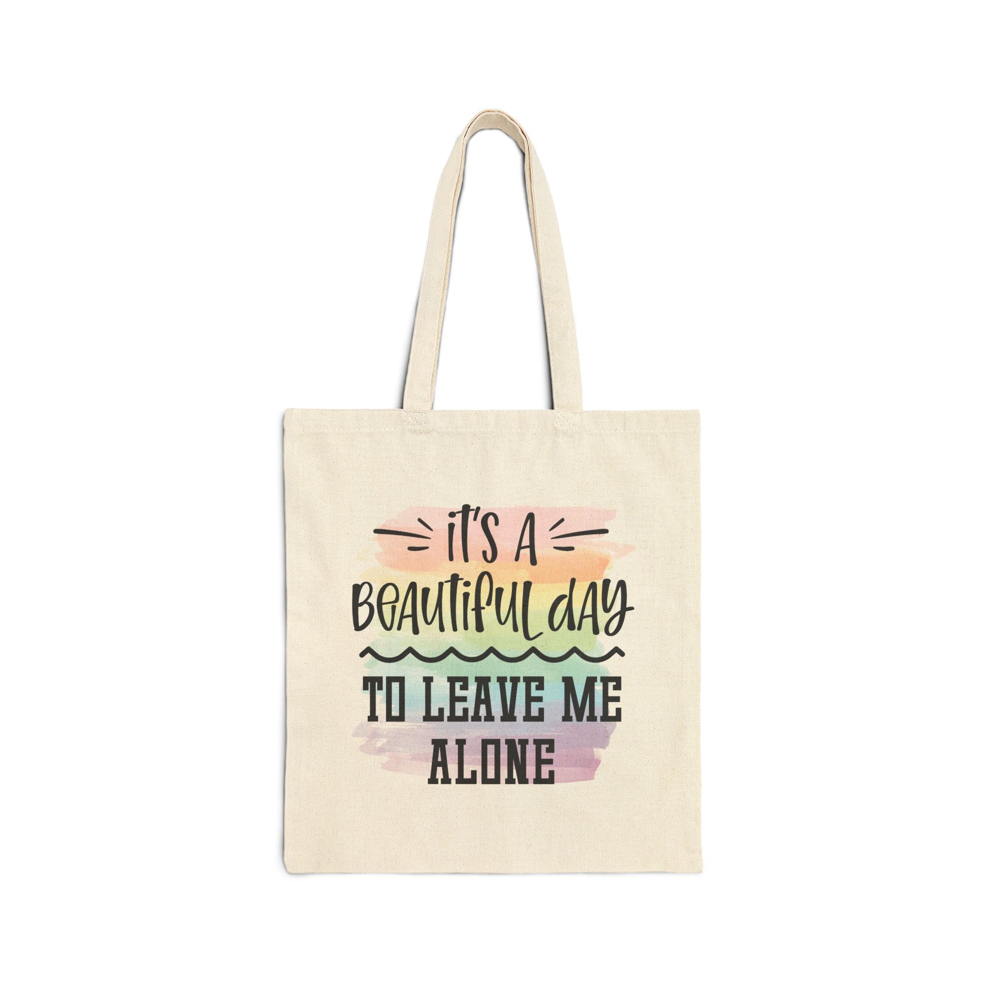 Leave Me Alone Logo Tote Bag - Heavyweight 100% Cotton Canvas by TheGlassyLass.com