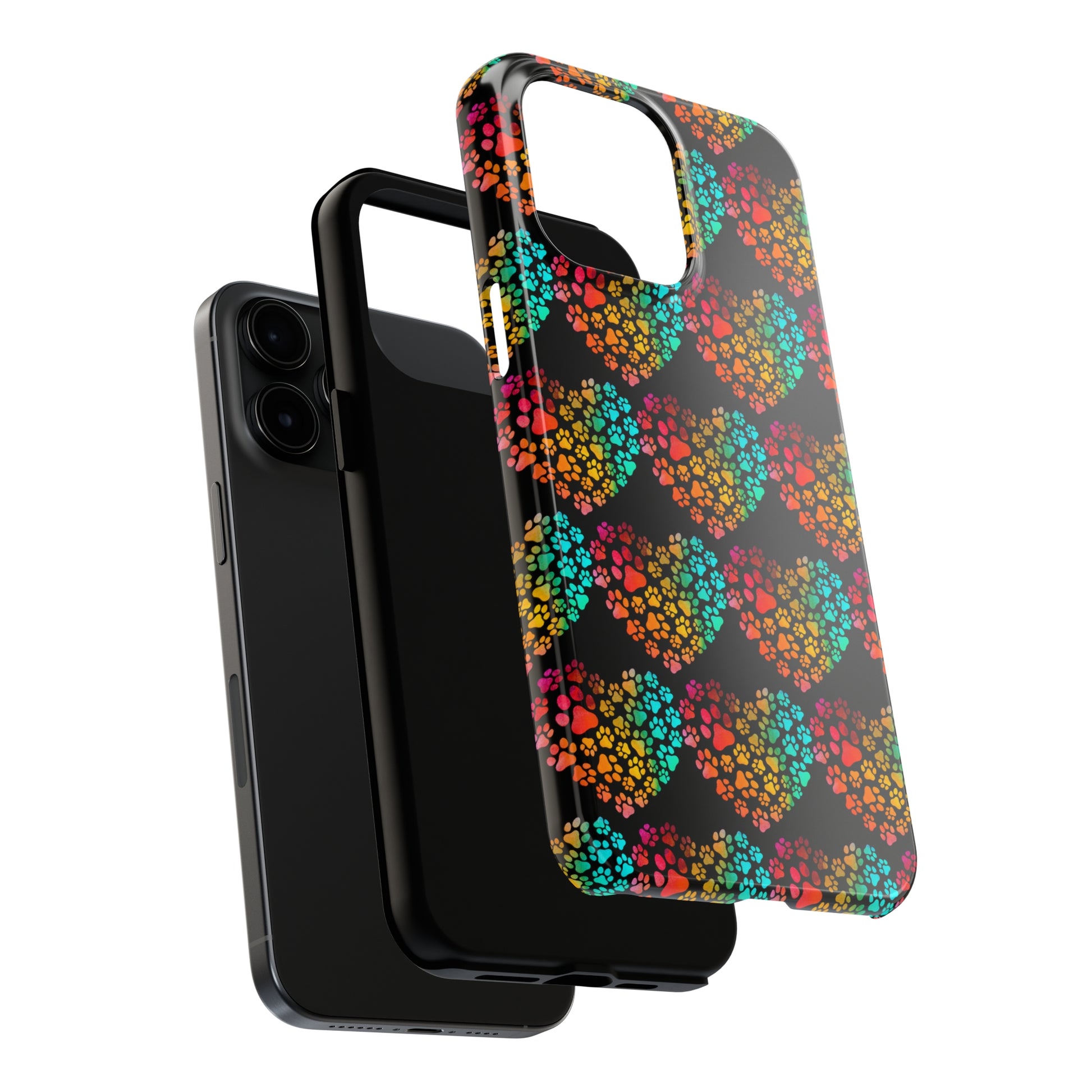 Rainbow Paw Heart: iPhone Tough Case Design - Wireless Charging - Superior Protection - Original Designs by TheGlassyLass.com