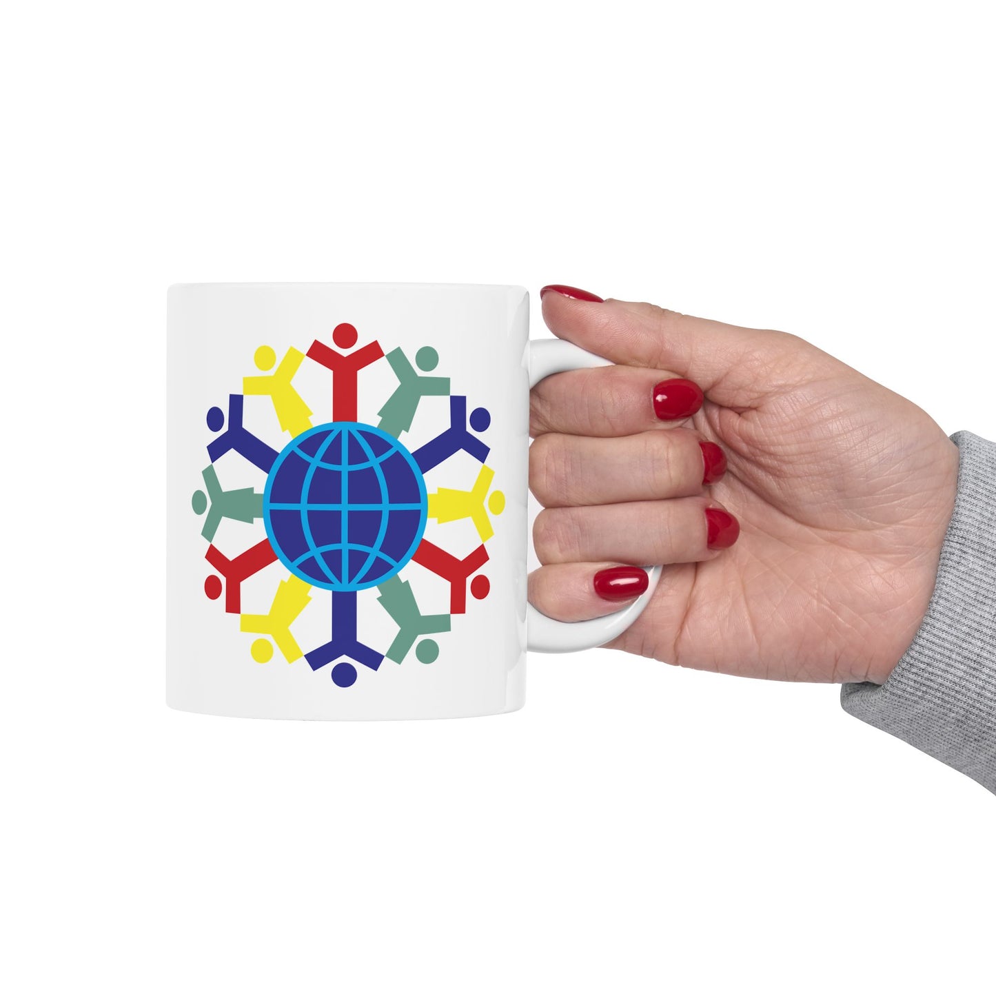 Joy To The World Coffee Mug - Double Sided White Ceramic 11oz by TheGlassyLass.com