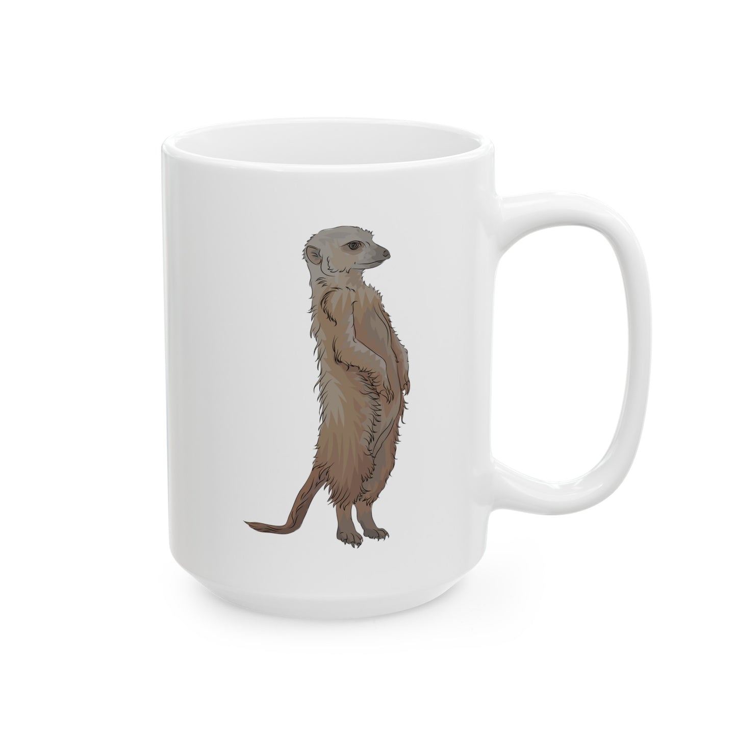 Meerkat Coffee Mug - Double Sided White Ceramic 15oz by TheGlassyLass.com