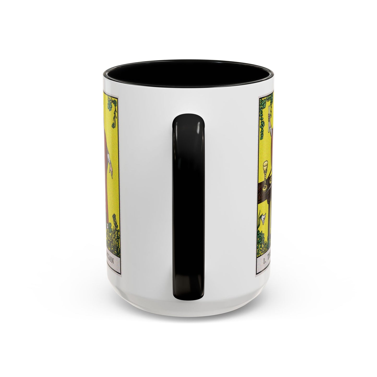 The Magician Tarot Card Coffee Mug - Double Sided Black Accent White Ceramic 15oz by TheGlassyLass.com