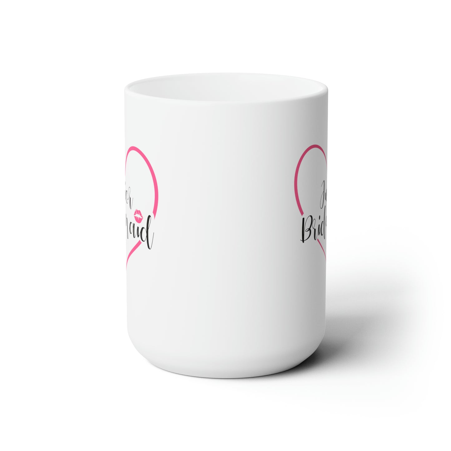 Junior Bridesmaid Cocoa Mug - Double Sided White Ceramic 15oz - by TheGlassyLass.com